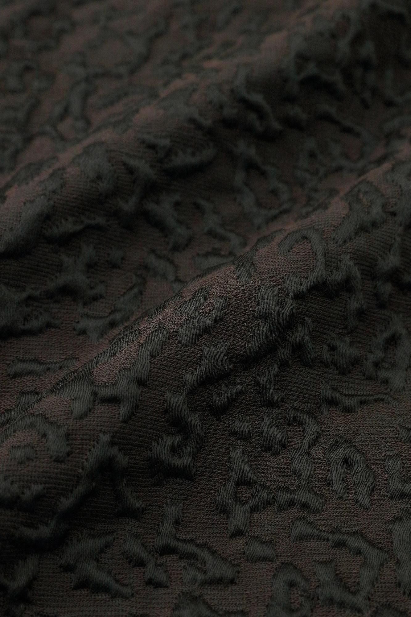 Jacquard Matelasse x Faux Fur Sleeveless Robe Reversible / Brown