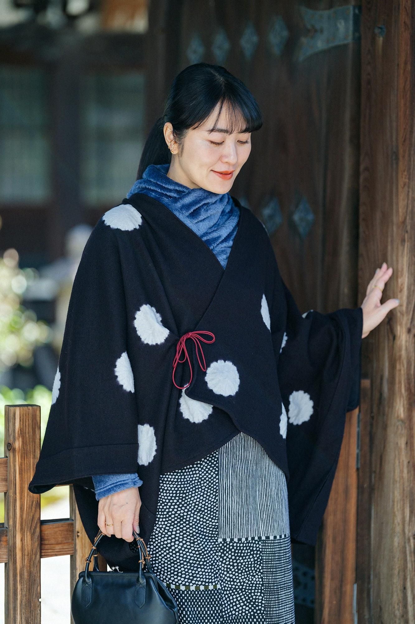 仿海狸毛仿毛 高領上衣/.藍褐色