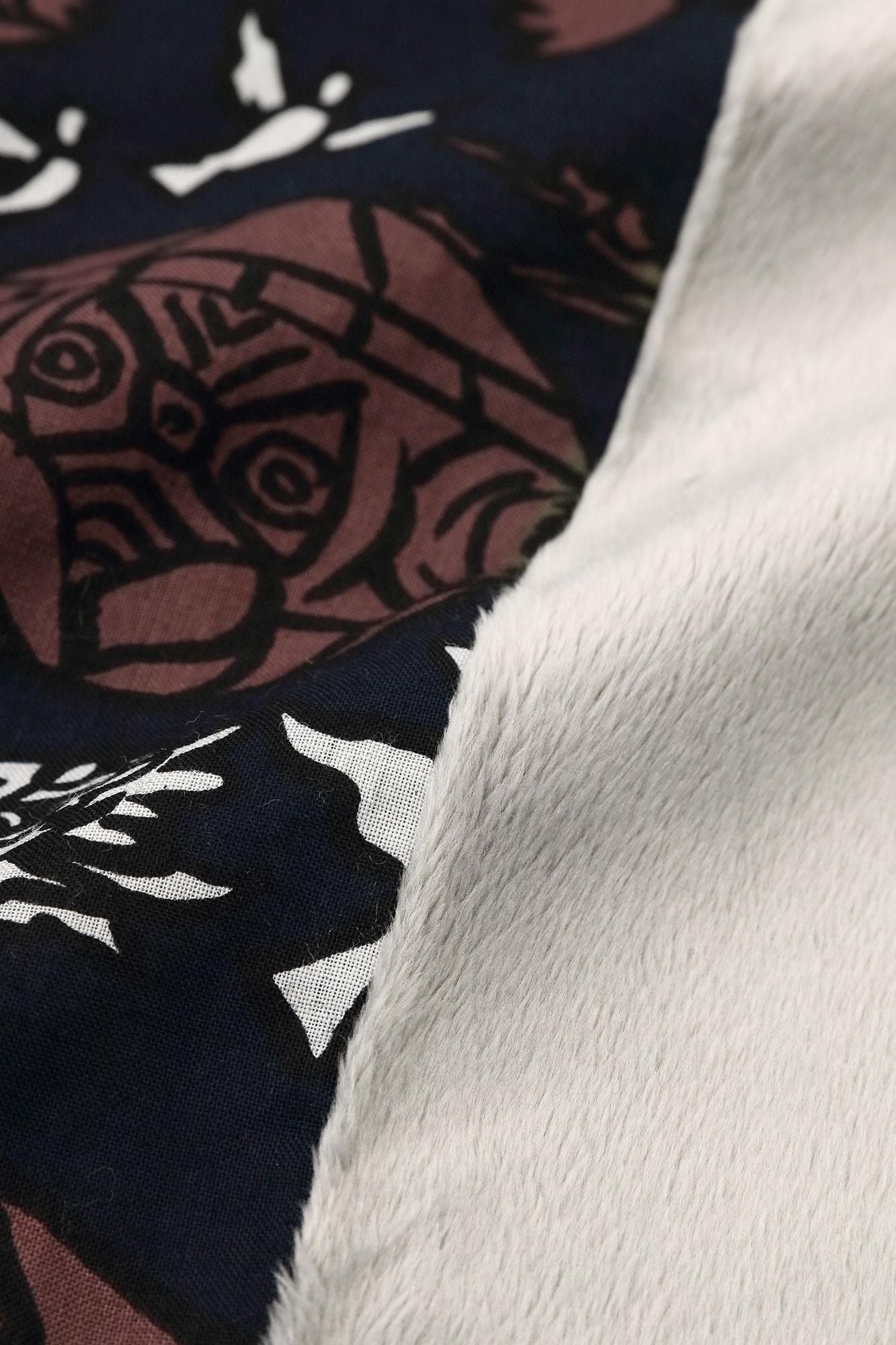 Muslin Wool Boa Infinity Scarf / Four Guardian Gods Brown