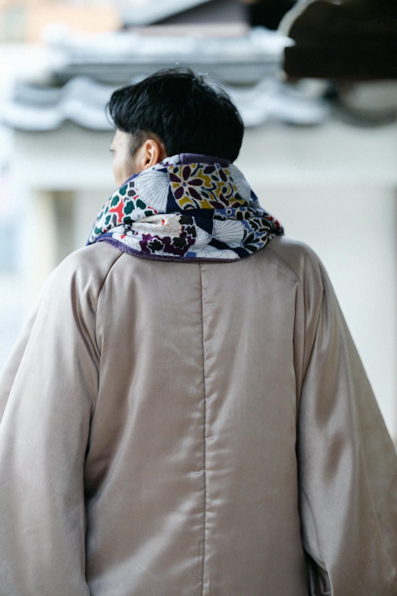 Musselin-Boa-Kragen/Fächer dunkelblau