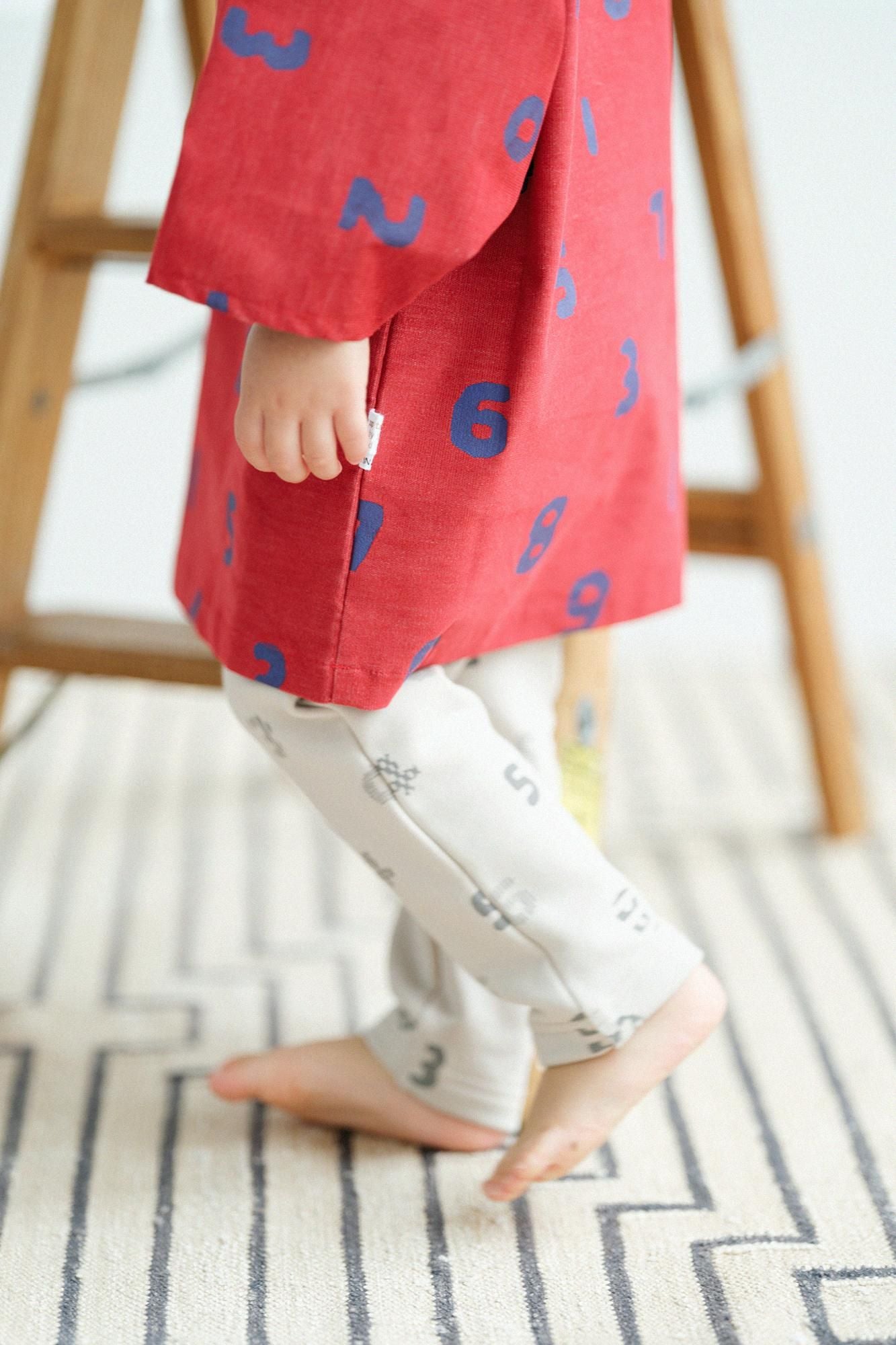 ●內抓毛圖案細腿褲SOU・SOU 京都/沙色