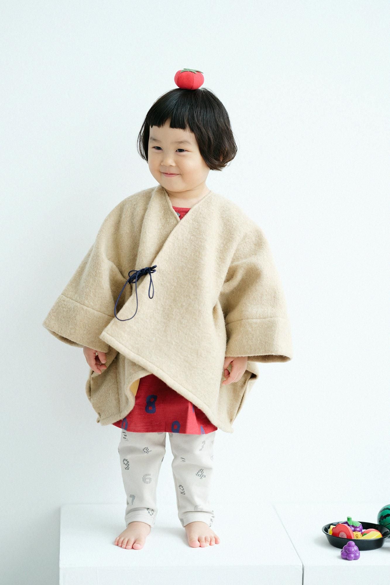 ●內抓毛圖案細腿褲SOU・SOU 京都/沙色