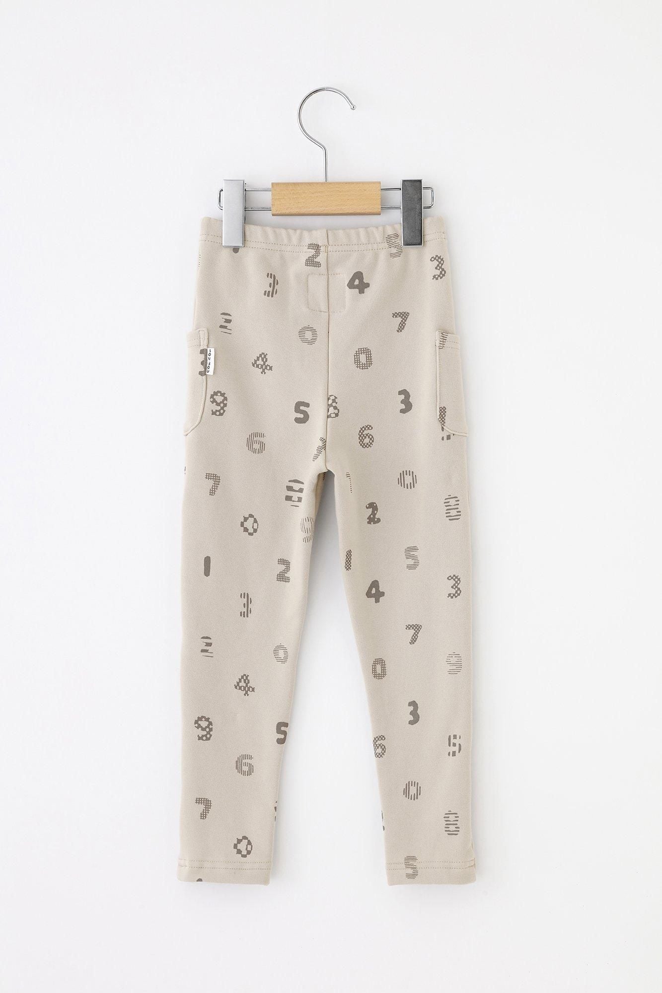 ●內抓毛圖案細腿褲SOU・SOU 京都/沙色