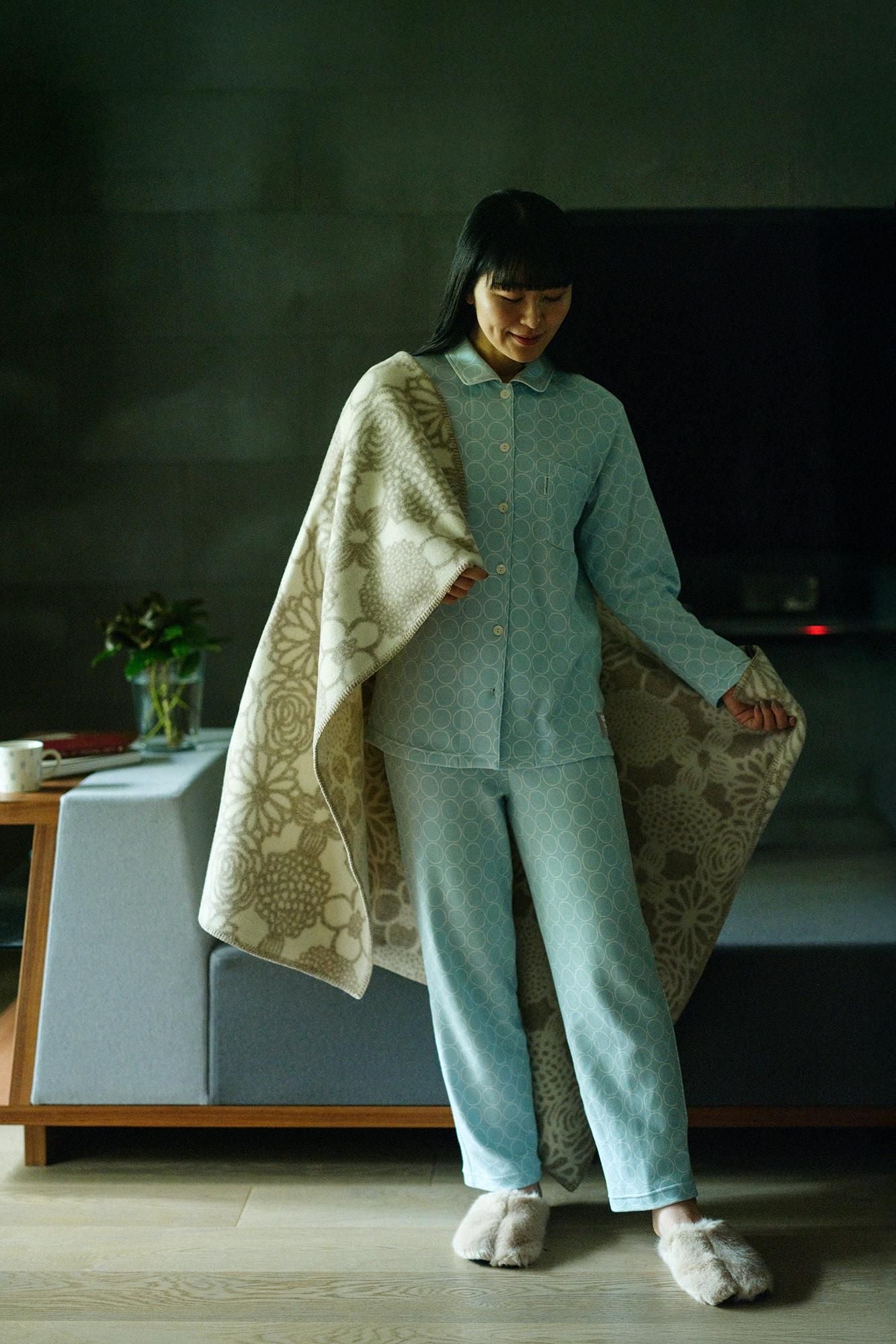 人造毛皮,薄形,拖鞋,塔布袜/裸色(shiroiro)