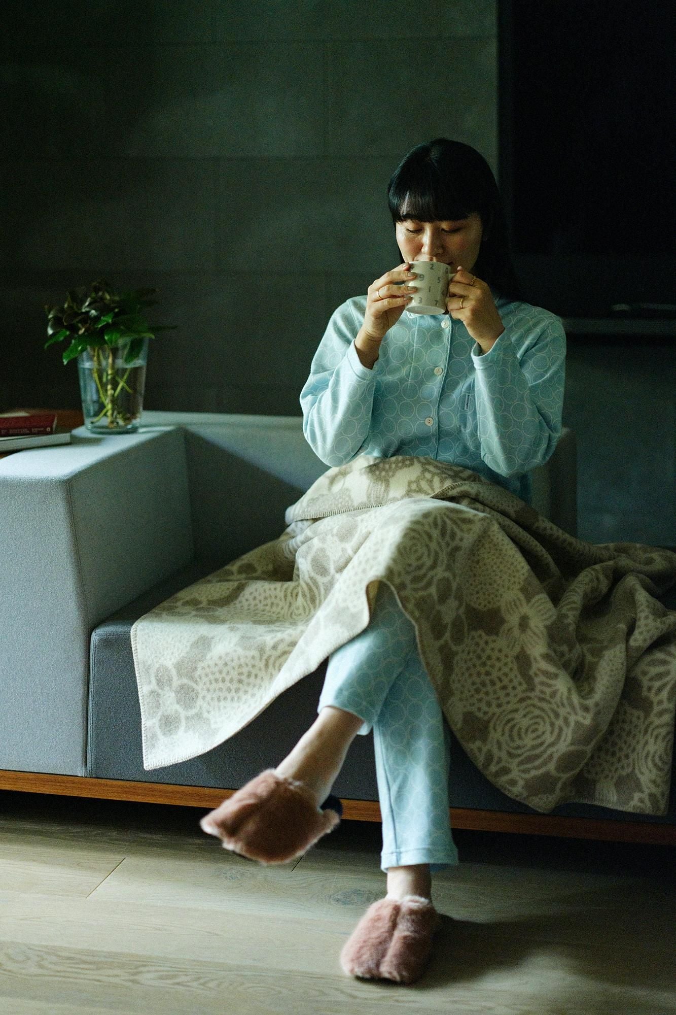 フェイクファー 細形 スリッパ足袋/灰梅(はいうめ)