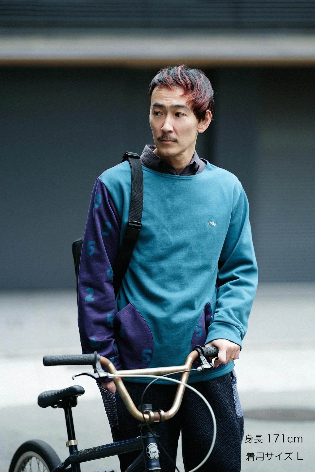 Fleece Boat Neck Sweat Shirt/Viridian Green×SO-SU-U