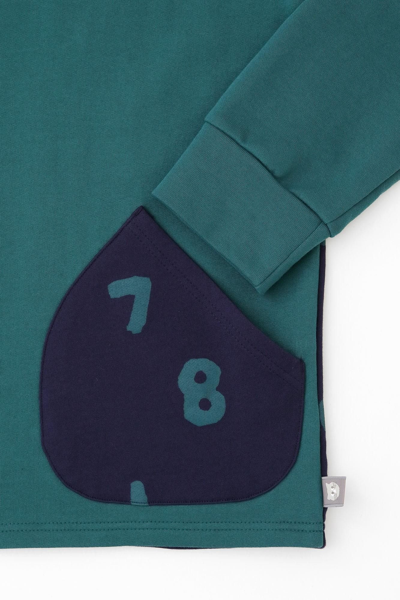 Fleece Boat Neck Sweat Shirt/Viridian Green×SO-SU-U