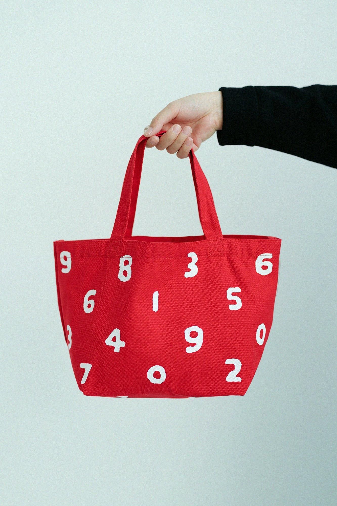 PROMOTION帆布托特包 S / SO-SU-U十數深紅色×白色