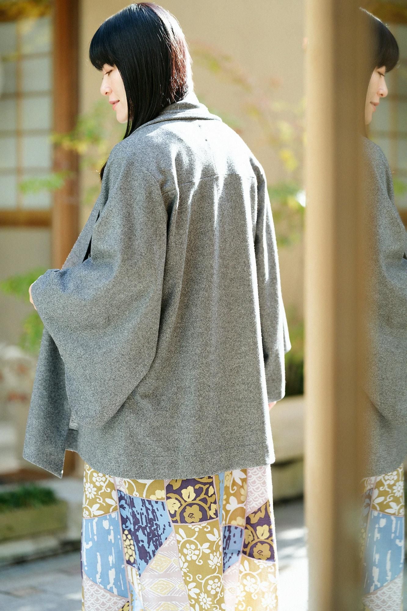 スーパー100'sウール 小袖蘭陀(こそでらんだ)/杢墨(もくずみ)