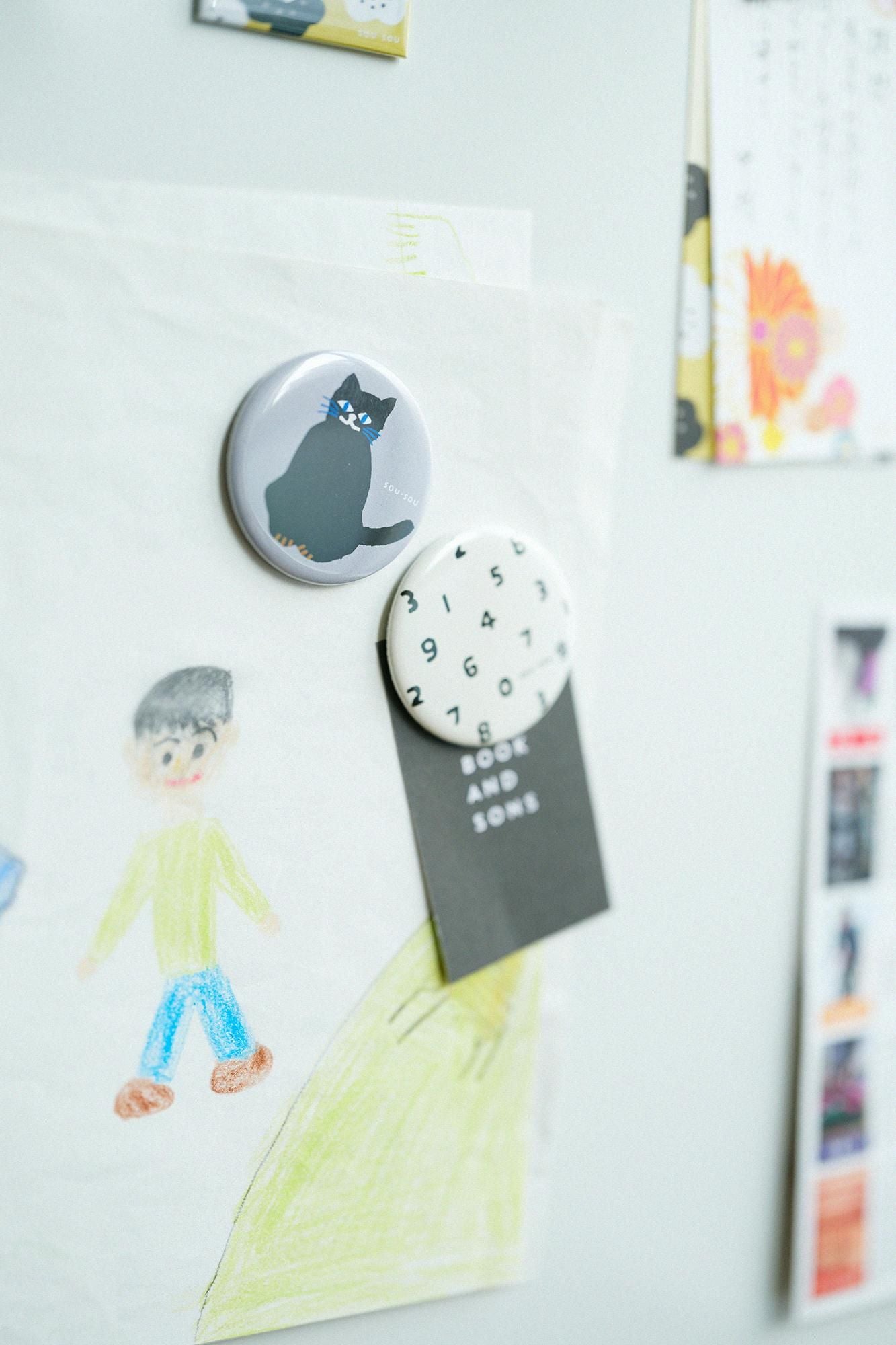 SOU・SOU × PHP Institute Badge Magnet (Round) / Cat