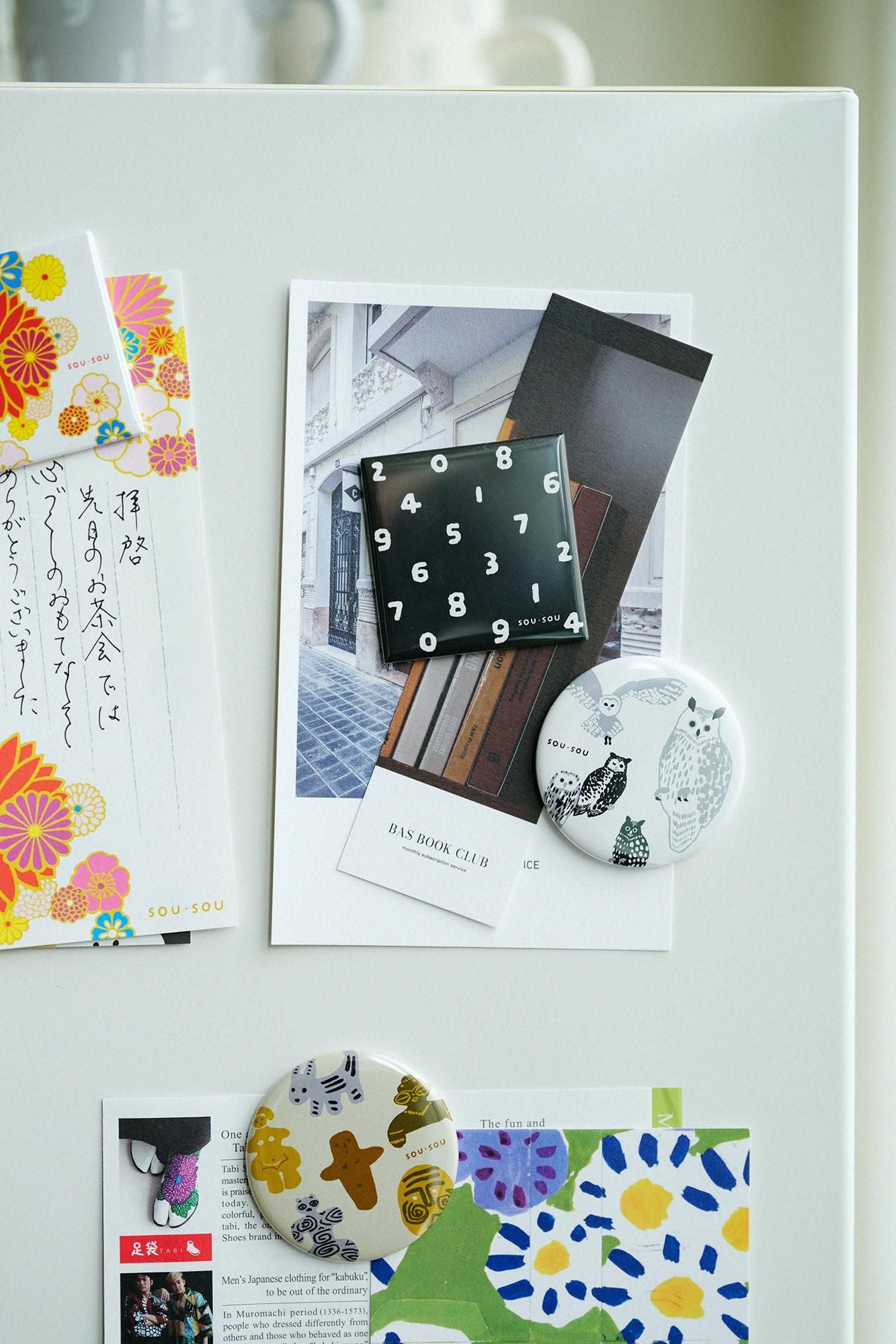 SOU・SOU×PHP Institute Dosenmagnet (rund)/Eule