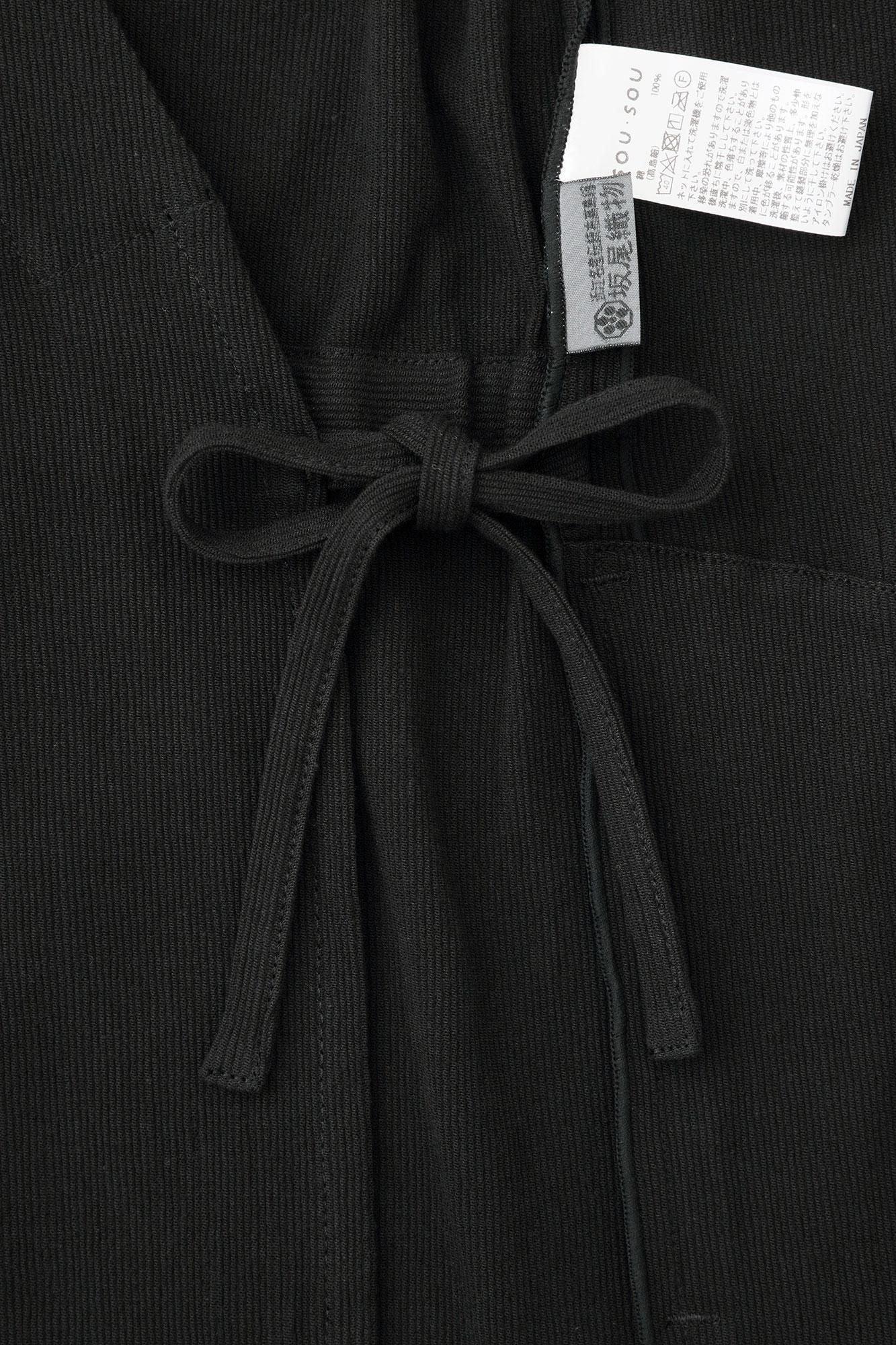 Chizimi Cotton 20/10 Emboss Processed Samue Worker Jacket / Black