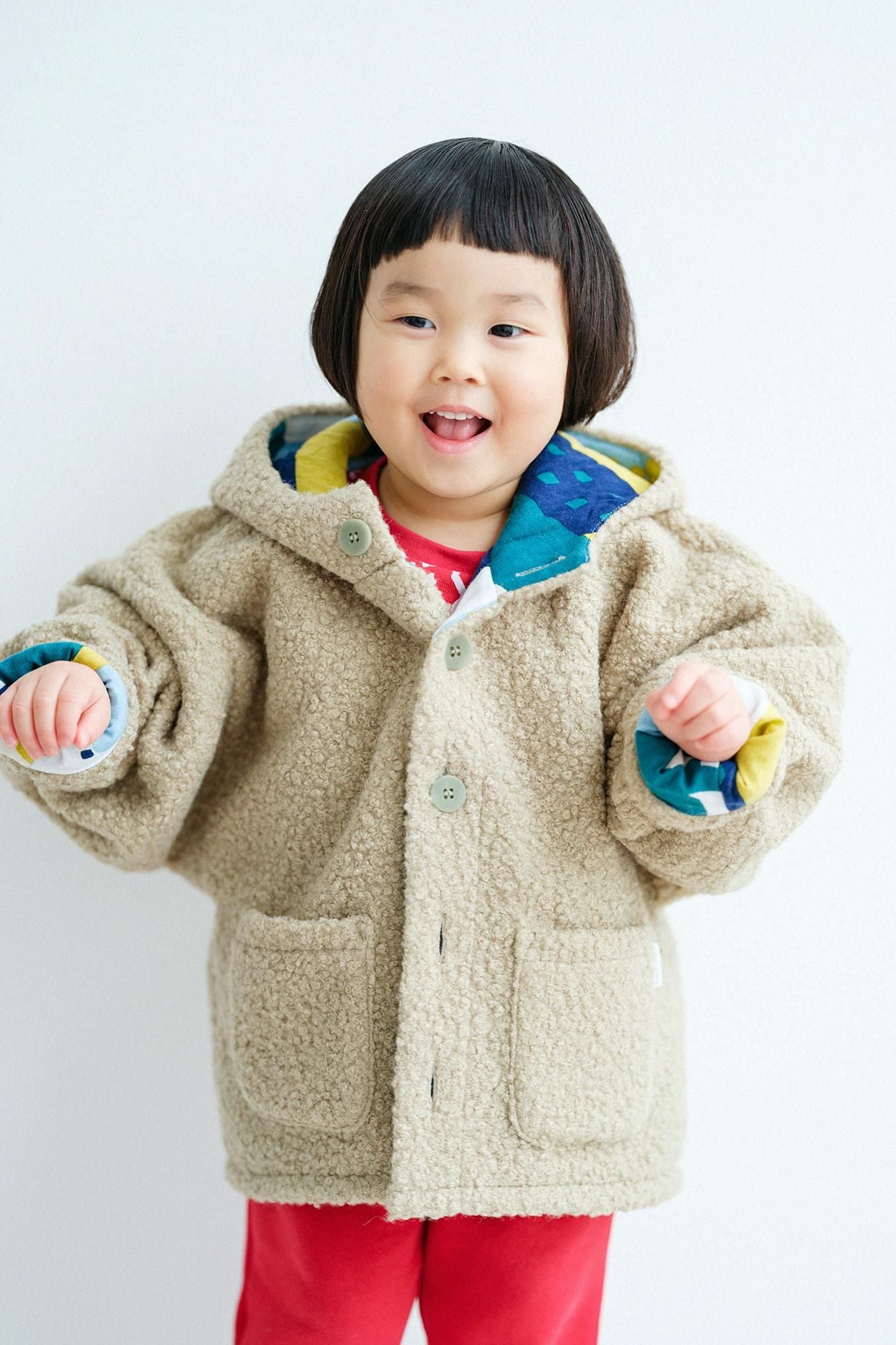 ●Boa-Kapuzenkinder mit langen Ärmeln/Hai Green x Kitanokuni Getsumei