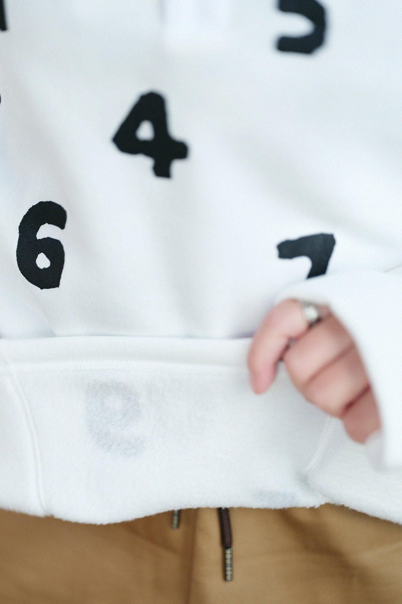 內起絨抓絨 H.W.S 套頭上衣/SO-SU-U十數 白色