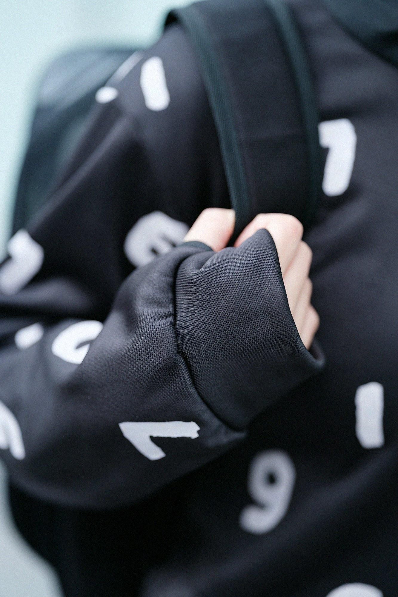 內起絨抓絨 H.W.S 套頭上衣/SO-SU-U十數 黑色