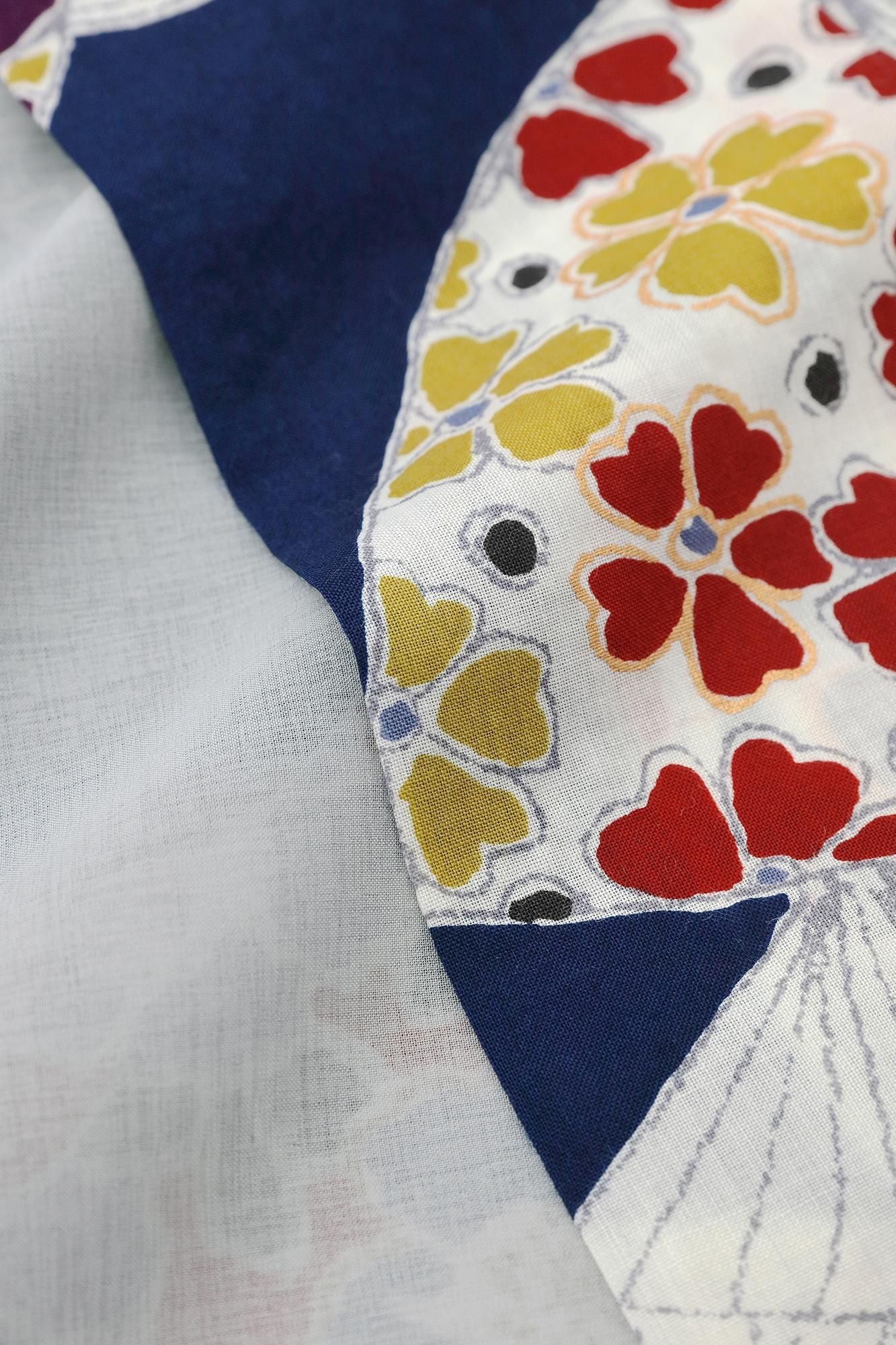 【お仕立て付き】モスリン 着物(総裏仕立て)/扇(おうぎ)【※お届けに約7週間】