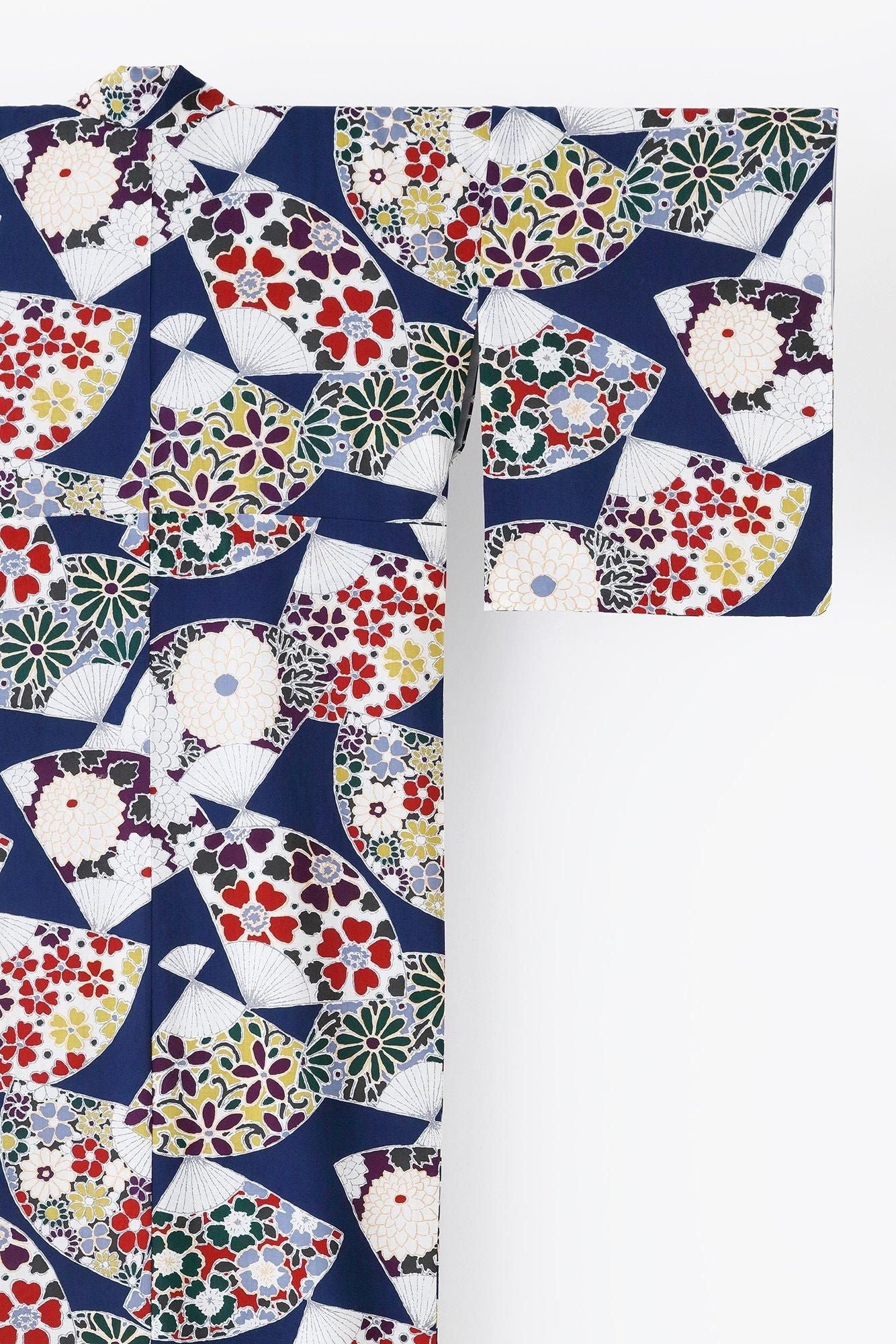 【お仕立て付き】モスリン 着物(総裏仕立て)/扇(おうぎ)【※お届けに約7週間】