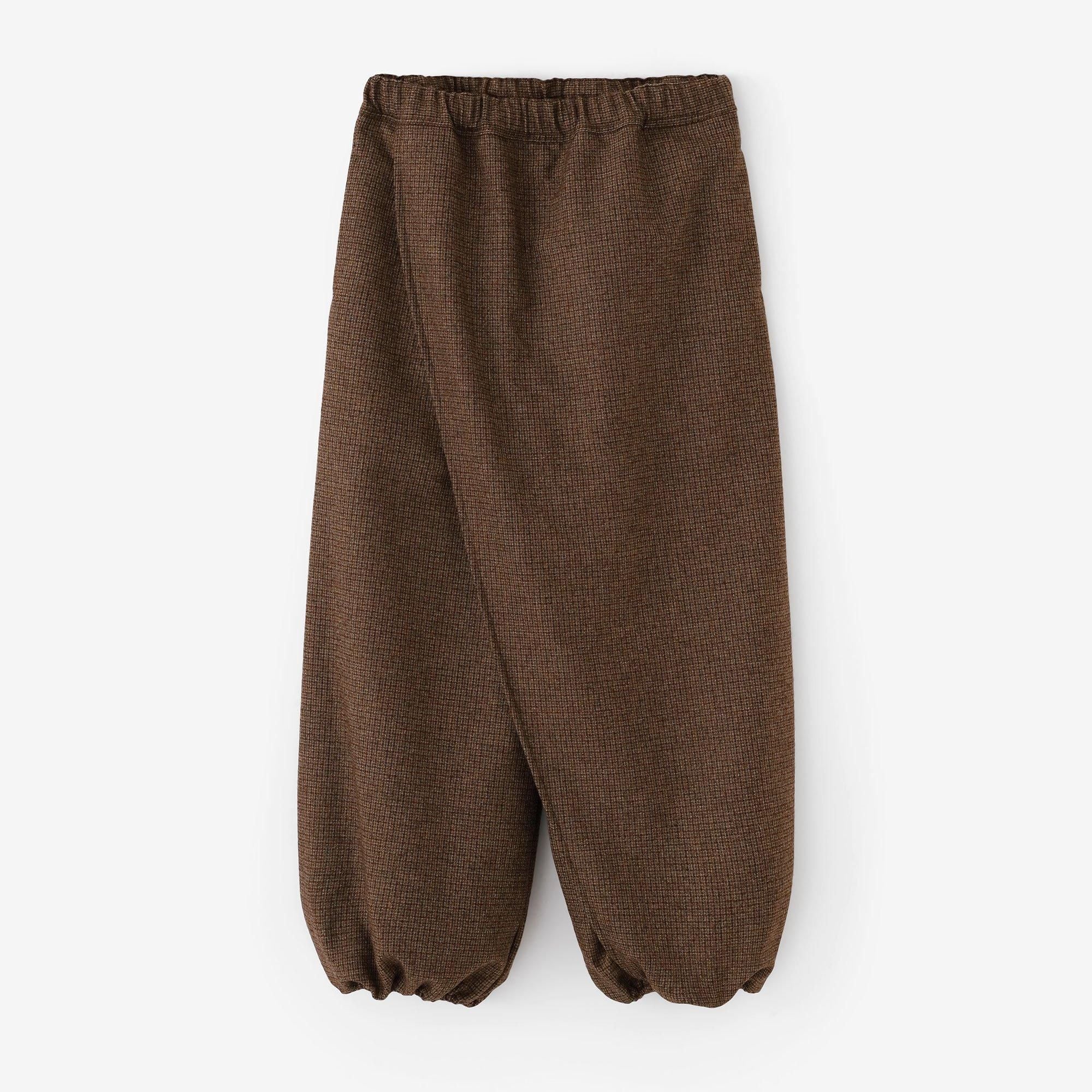 【Online】Cotton-wool Lattice Weave Wrap Harem Pants(TakaMikan SkirtstomachPants and Skirts)/Tea Brown