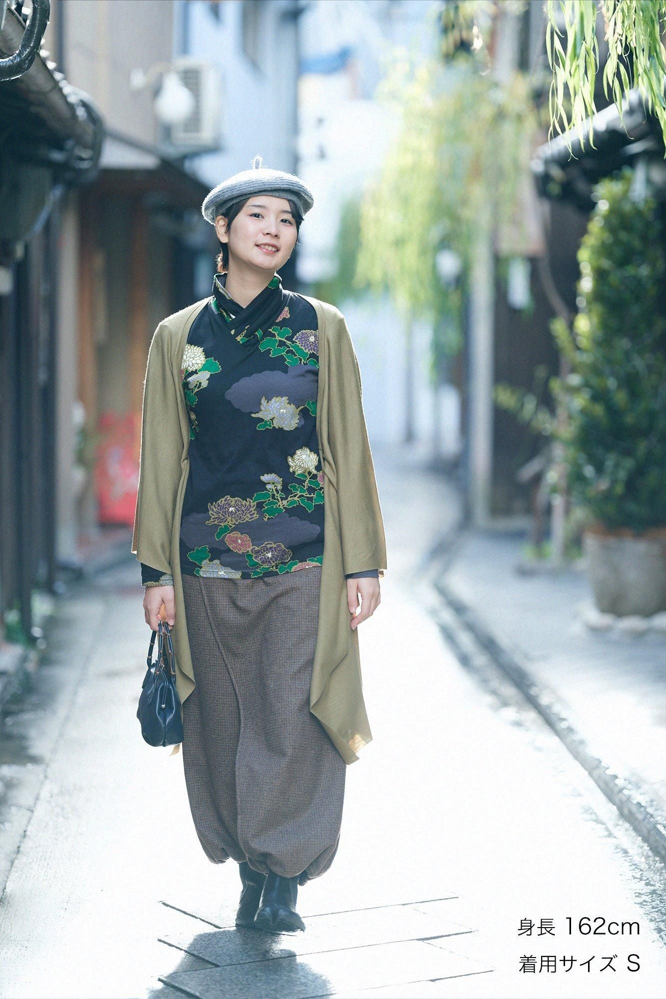 【Online】Cotton-wool Lattice Weave Wrap Harem Pants(TakaMikan SkirtstomachPants and Skirts)/Tea Brown