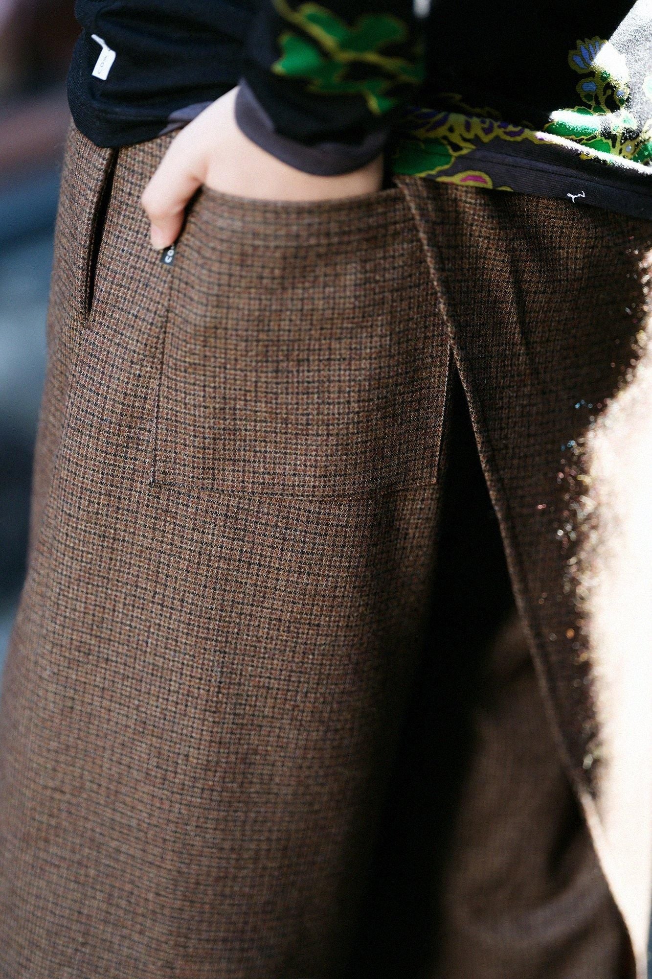 【Online】Cotton-wool Lattice Weave Wrap Harem Pants(TakaMikan SkirtstomachPants and Skirts)/Tea Brown