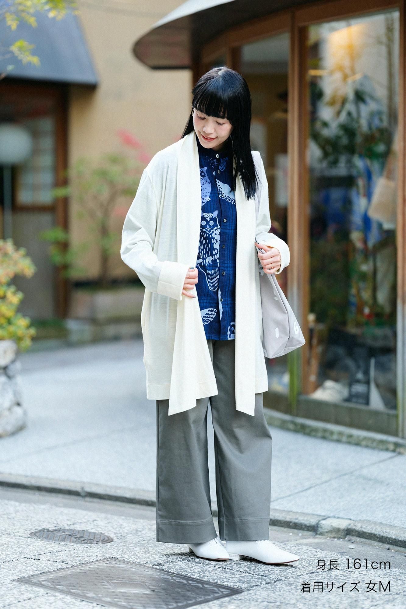 超級 150 年代平針織 可洗羊毛蘭陀外套/鳥白色