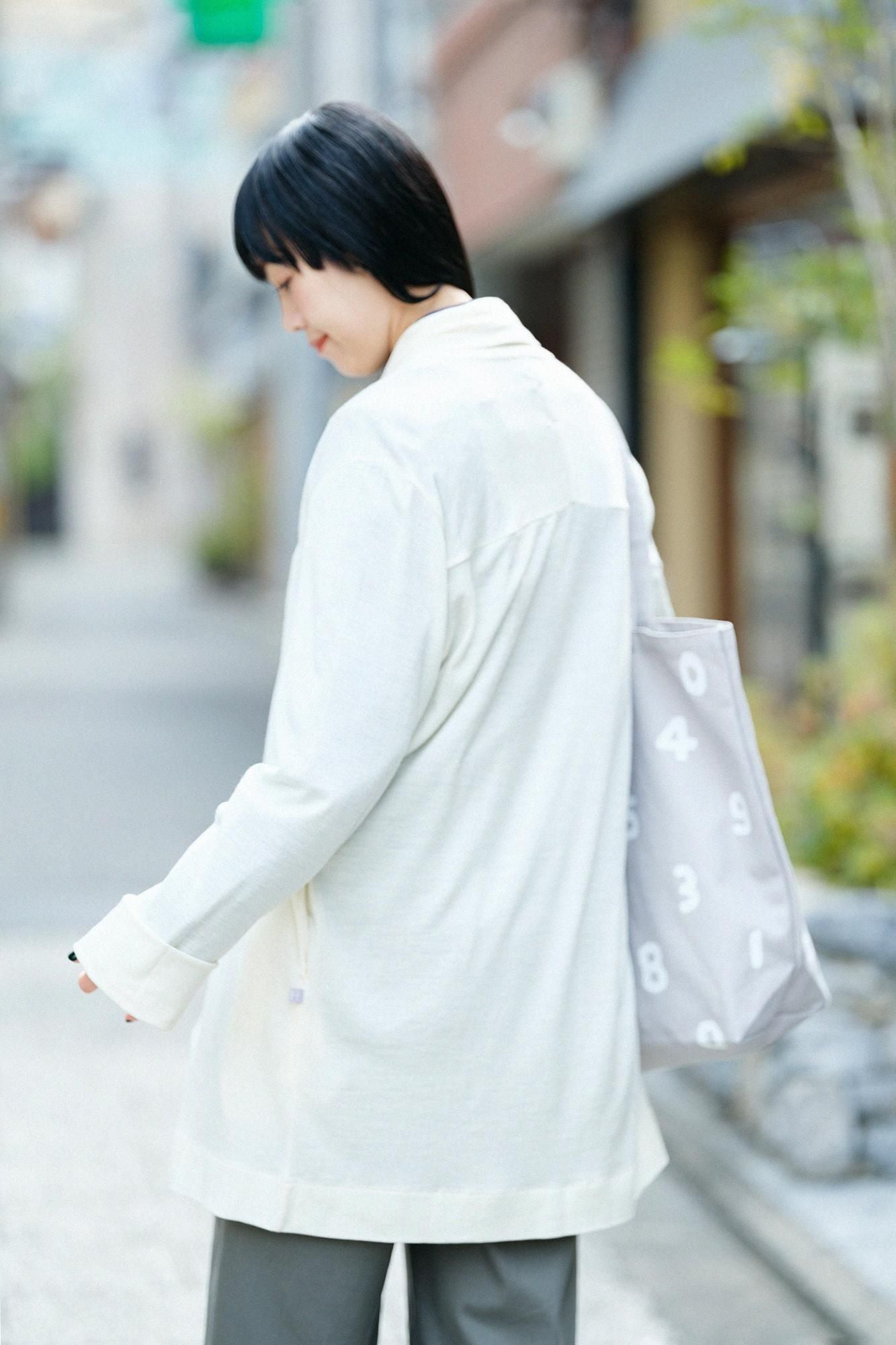 超級 150 年代平針織 可洗羊毛蘭陀外套/鳥白色