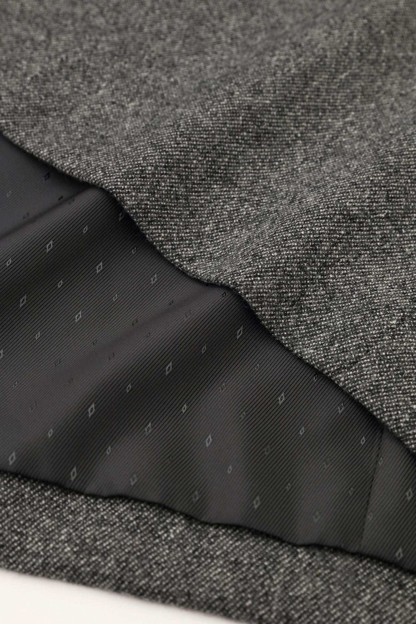 Combed Yarn Twill Weave Kimono Sleeve Coat with Lining / Heather Dark Grey