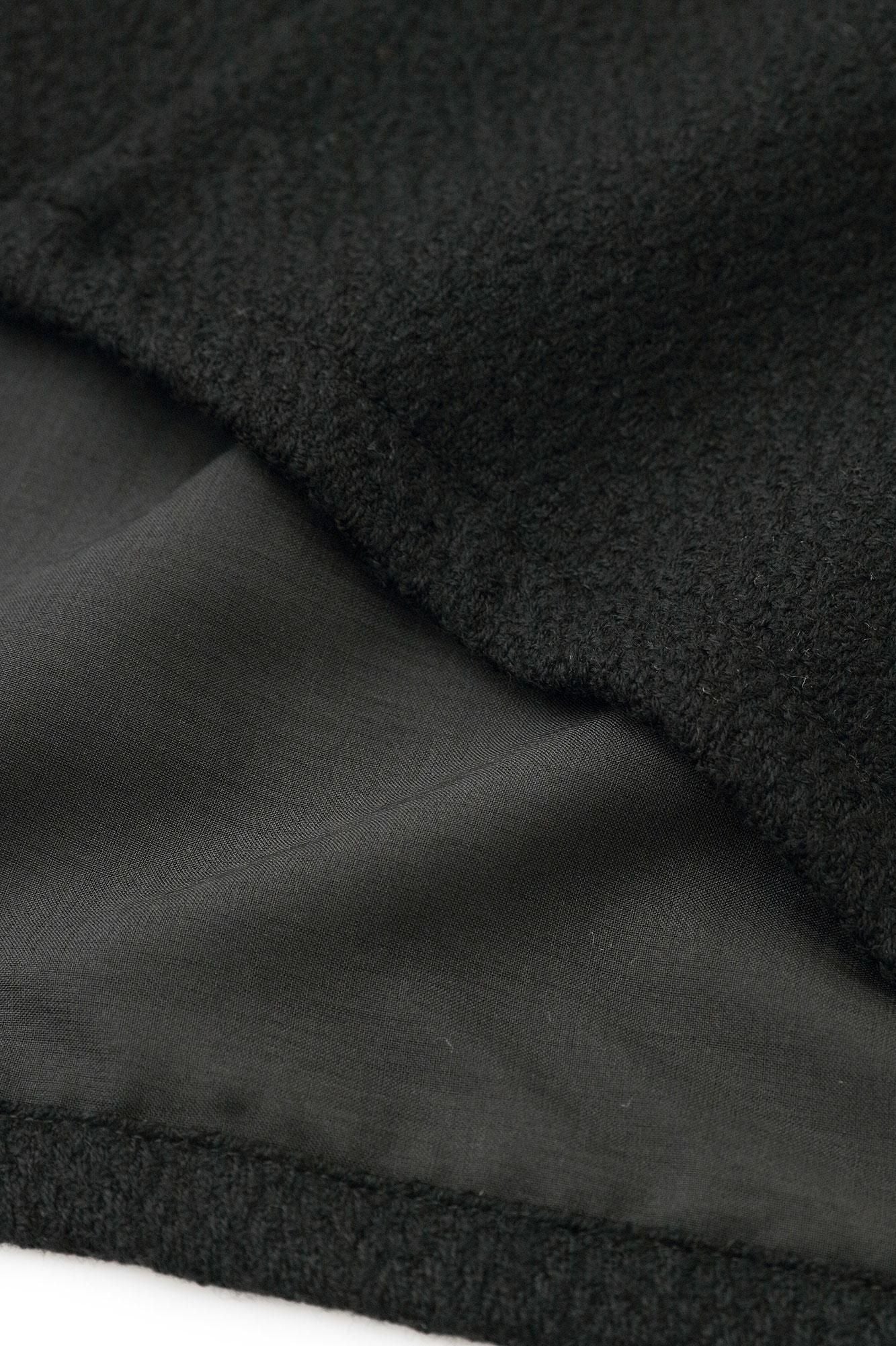 【net LImited】Combed Yarn Mixed Yarn Weave Rectangular Sleeve Earl Cardigan with Lining / Black