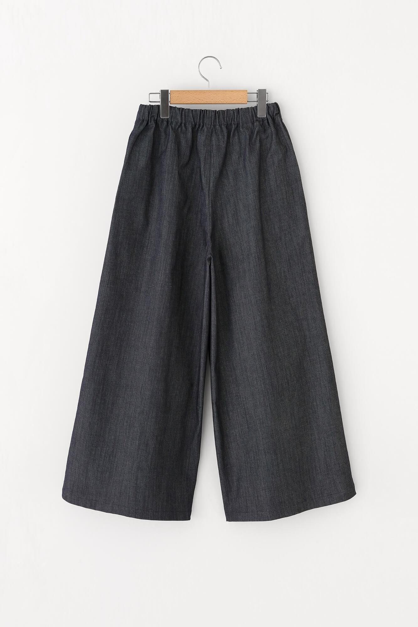 【net限定】ストレッチデニム 広形(ひろなり)もんぺ/濃紺(のうこん)