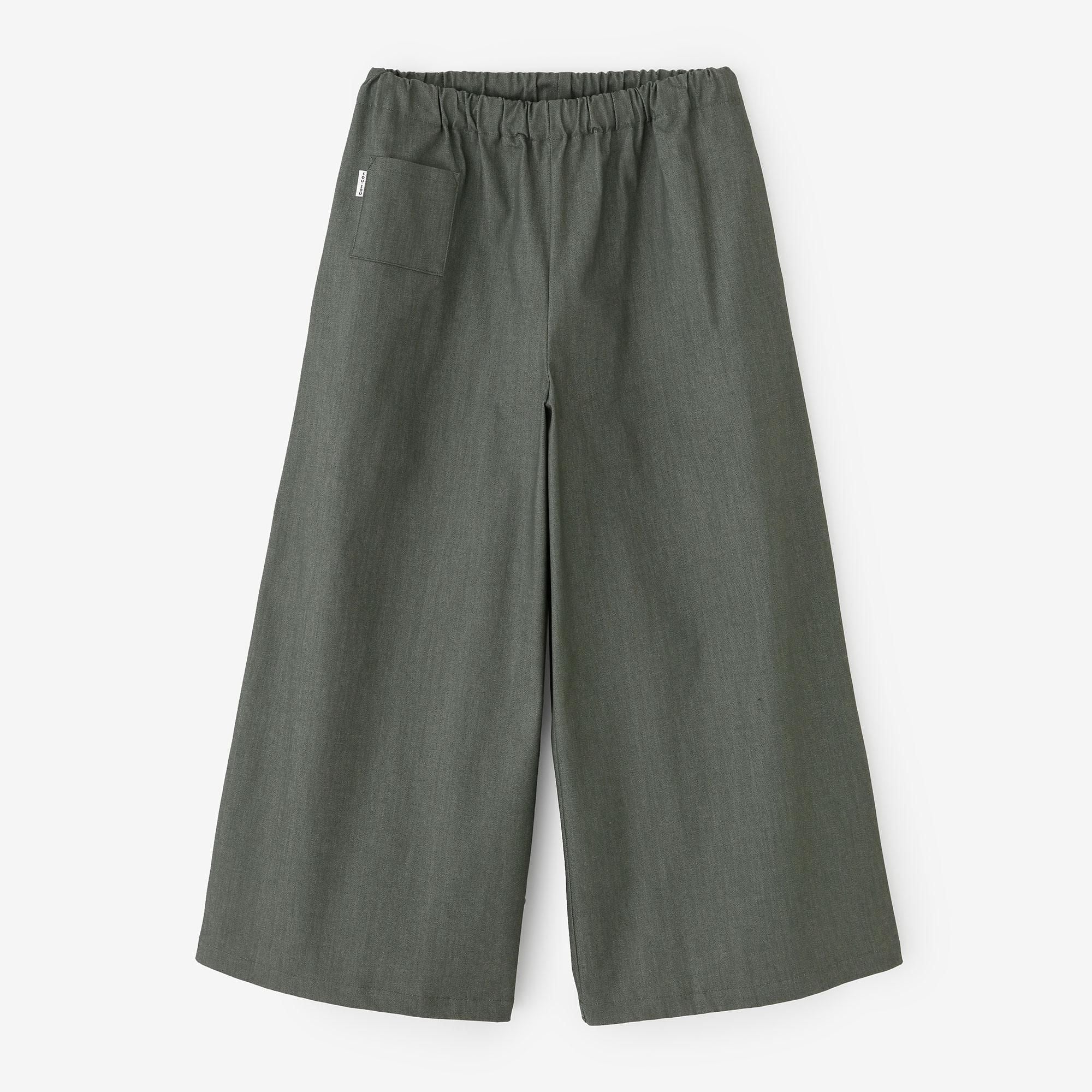 Stretch Denim Wide-legged Pants / Moss Green