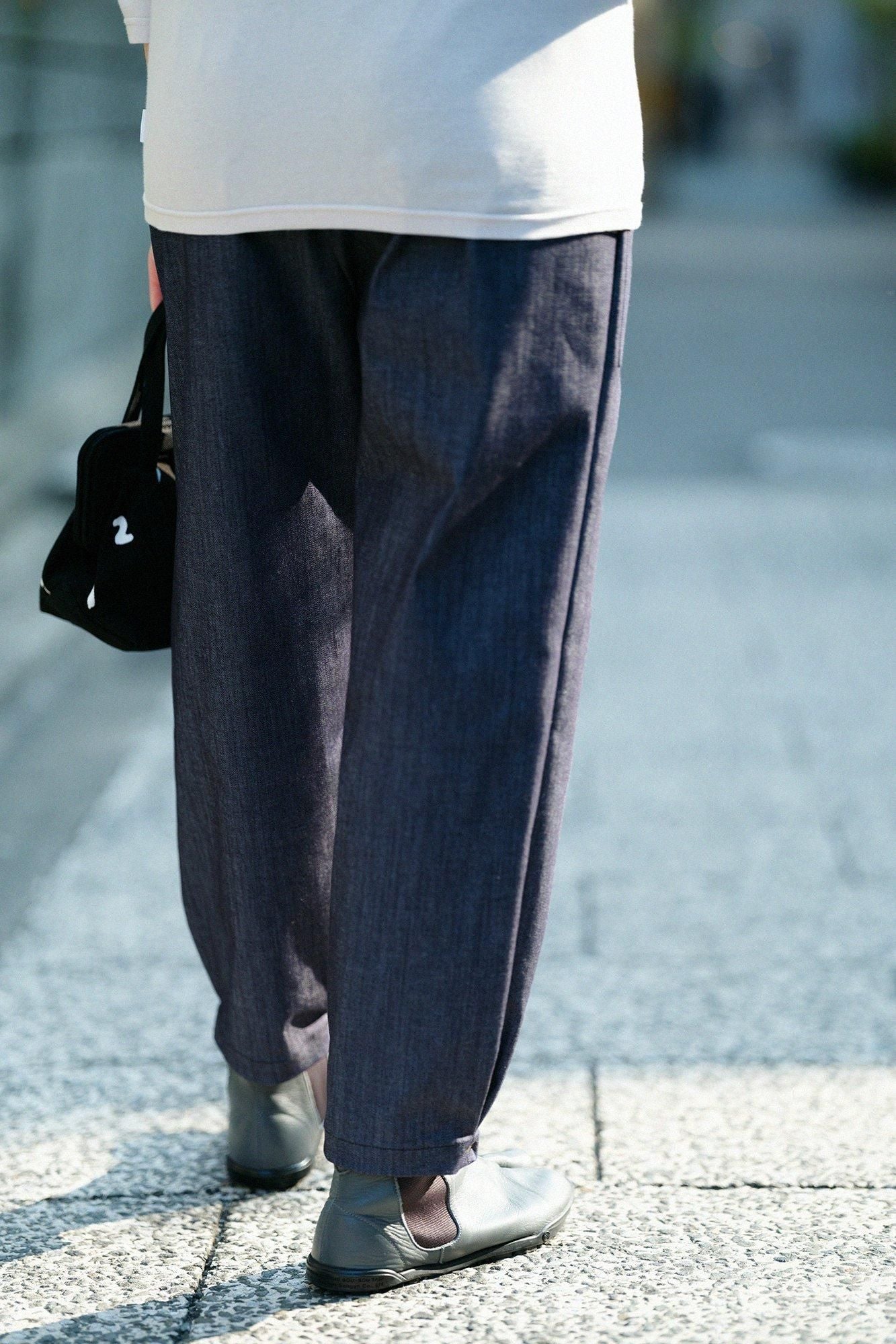 Stretch Denim Monpe Workers Pants / Dark Blue