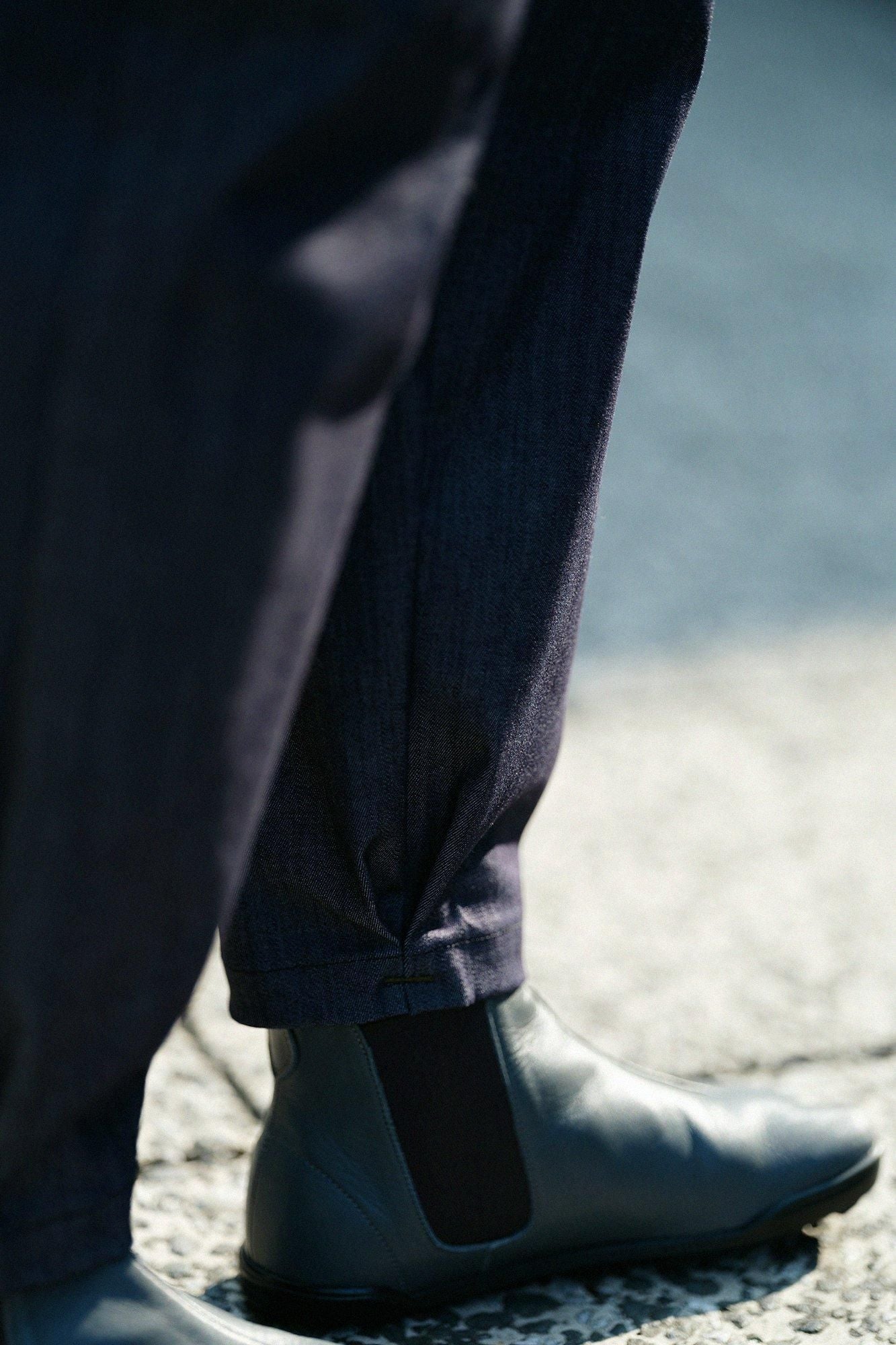 Stretch Denim Monpe Workers Pants / Dark Blue