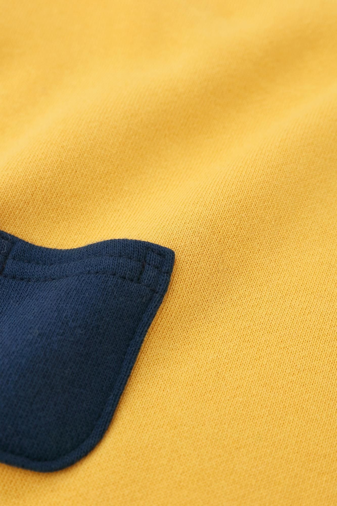● Fleece Lining Naginata Shirt with Lucky Charm / Yellow × Blue