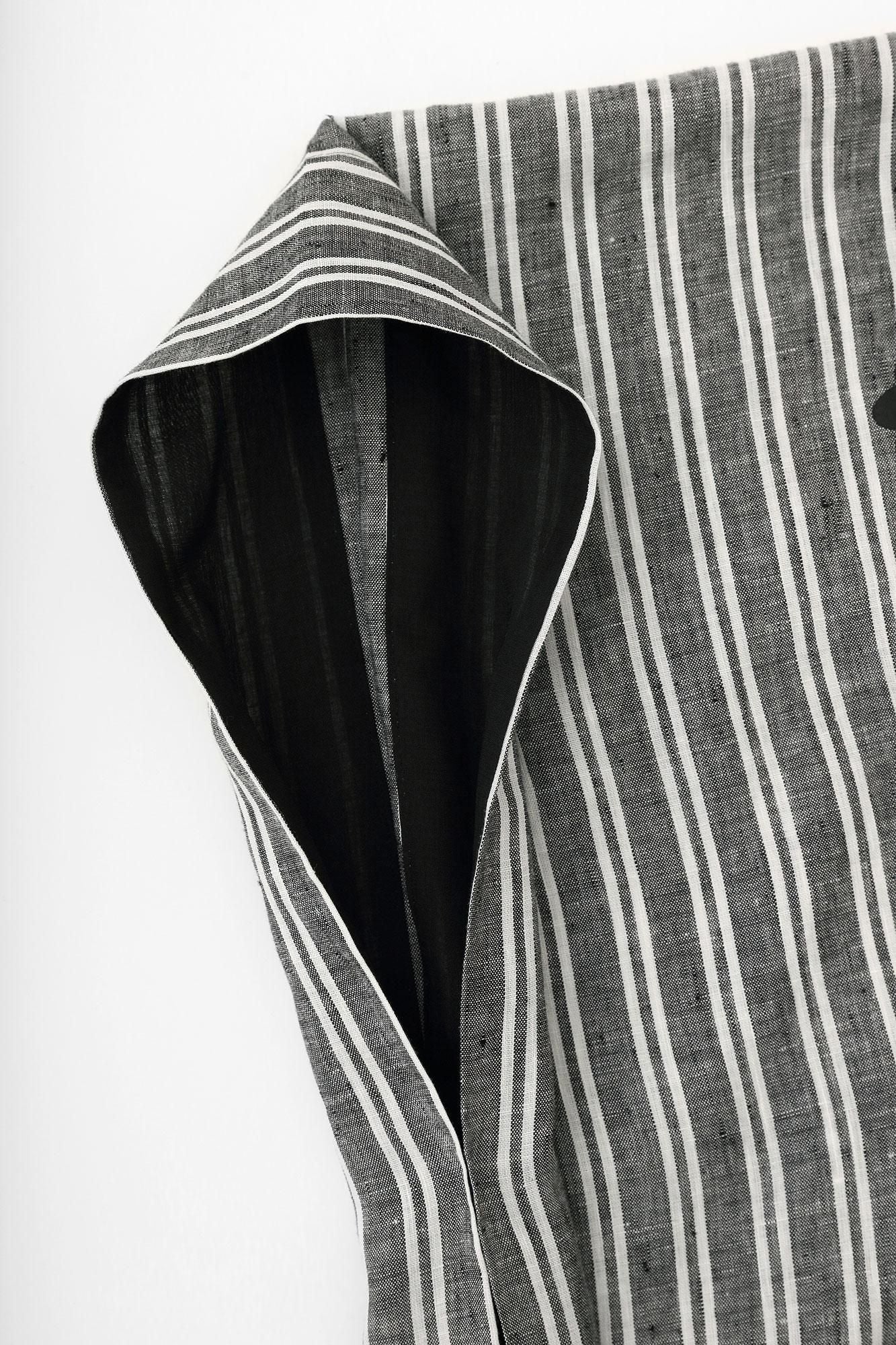 Linen Kisaragi Poncho / Harumaru Pattern Scattered and Blank