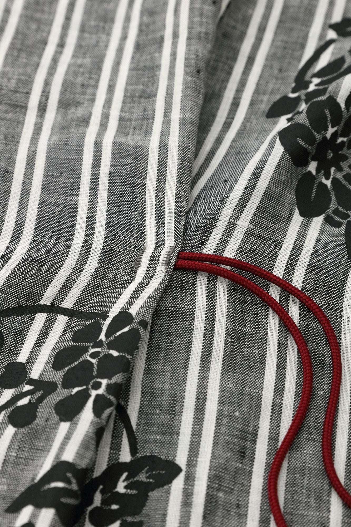 Linen Kisaragi Poncho / Harumaru Pattern Scattered and Blank