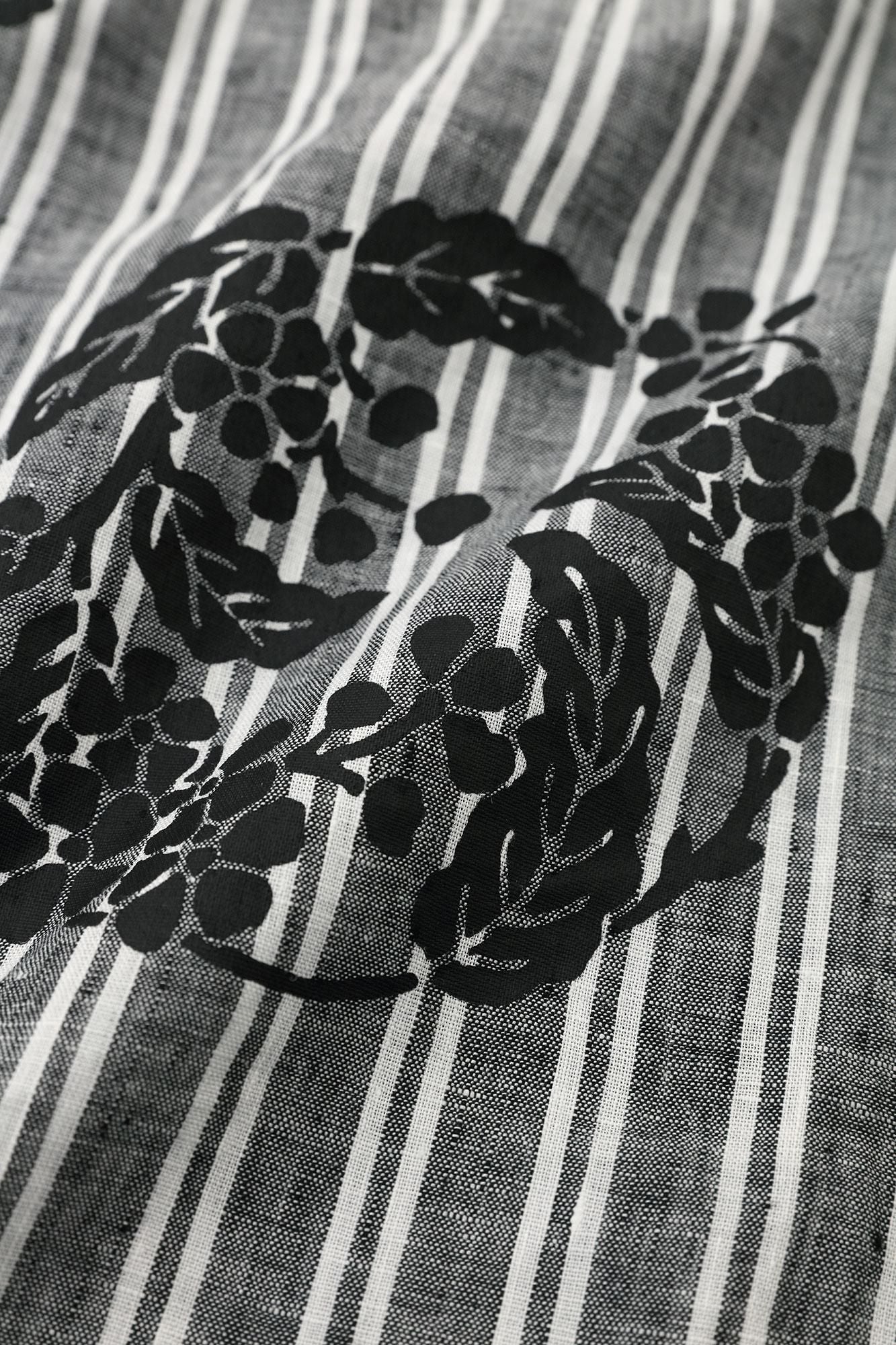 Linen Kisaragi Poncho / Harumaru Pattern Scattered and Blank