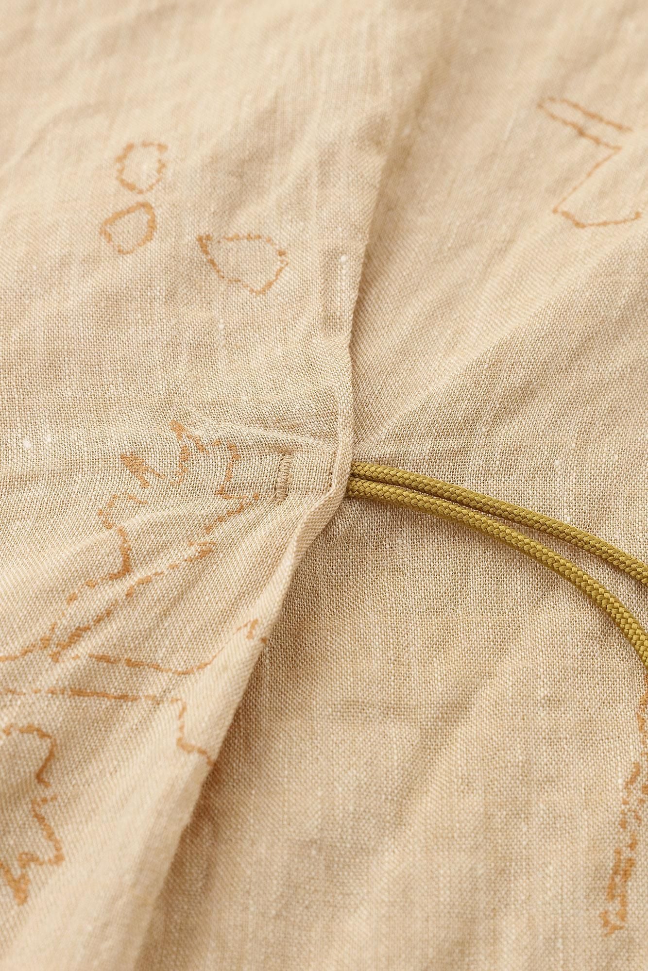 【net limited】Linen-Rayon Blend Kisaragi Poncho/Rural Woodland Swayand Blank Winter Moss Color