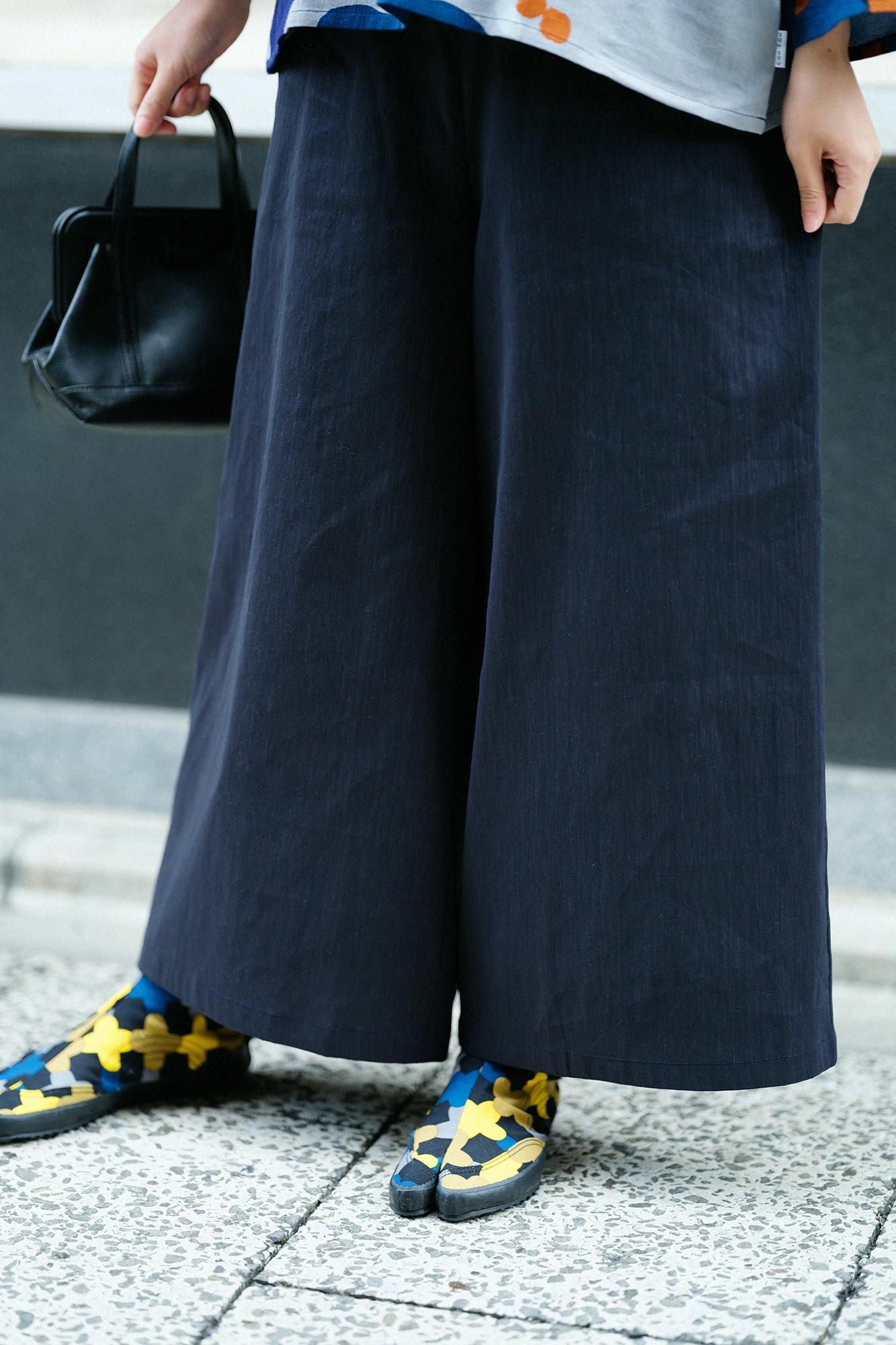 Linen Wide-legged Pants / Dark Navy
