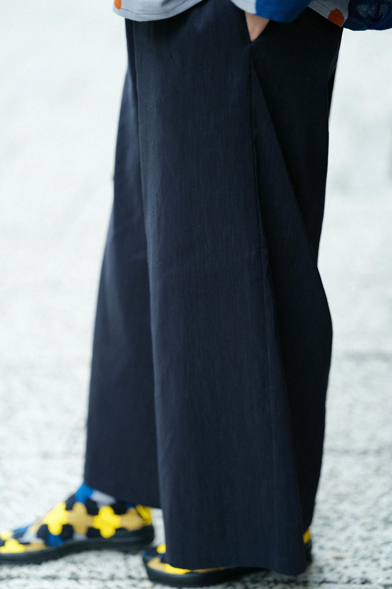 Linen Wide-legged Pants / Dark Navy