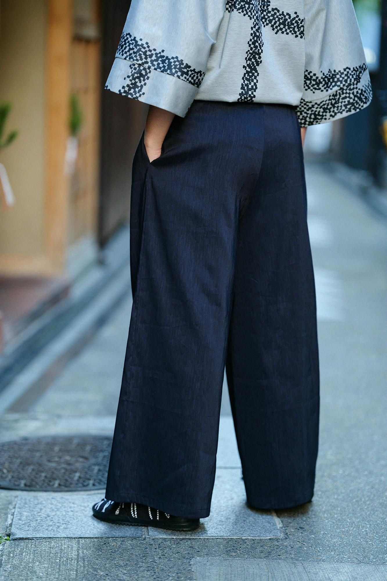 Linen Wide-legged Pants / Dark Navy