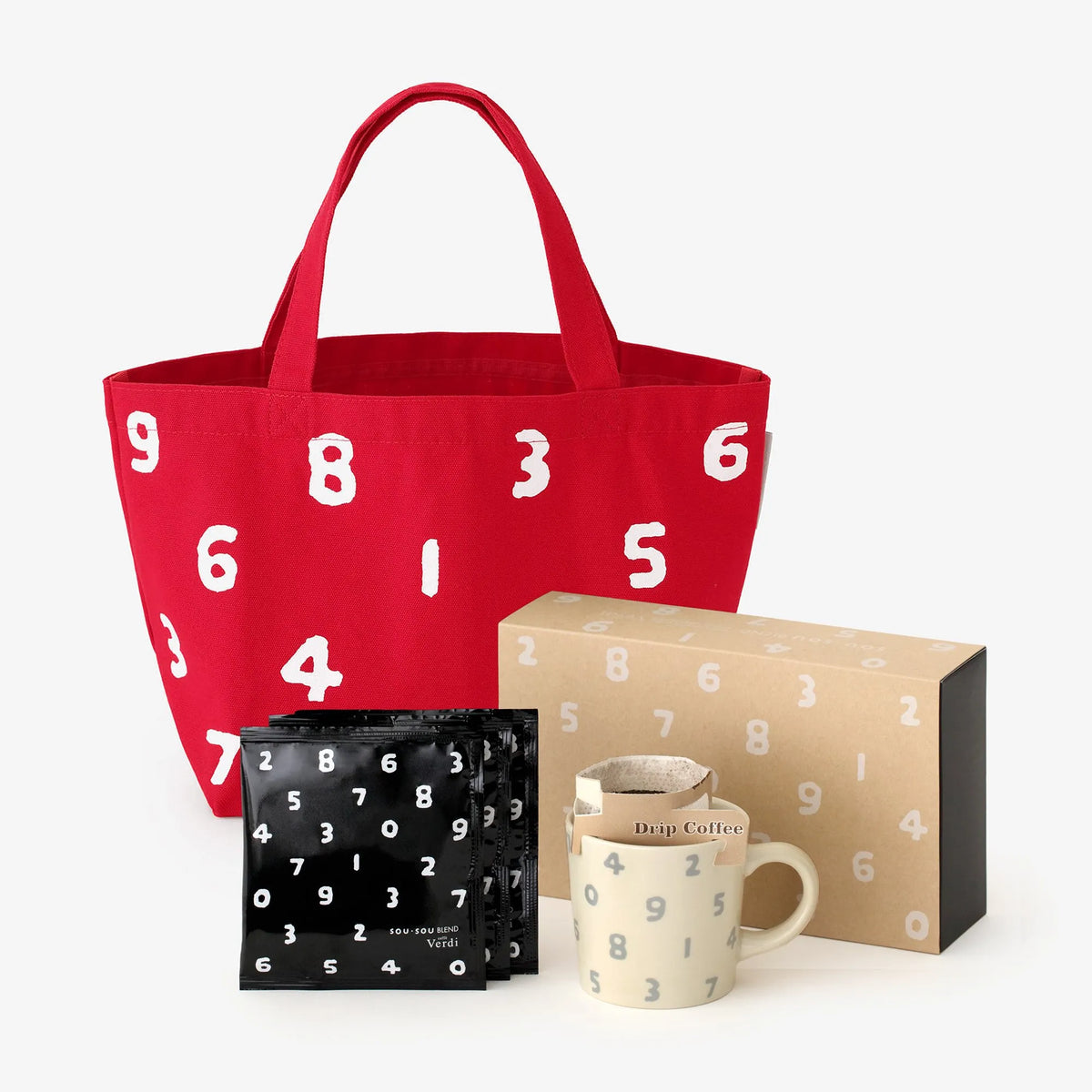 ■SOU・SOU BLEND by caffè Verdi Gift Bag Deep Red ※1 Mug