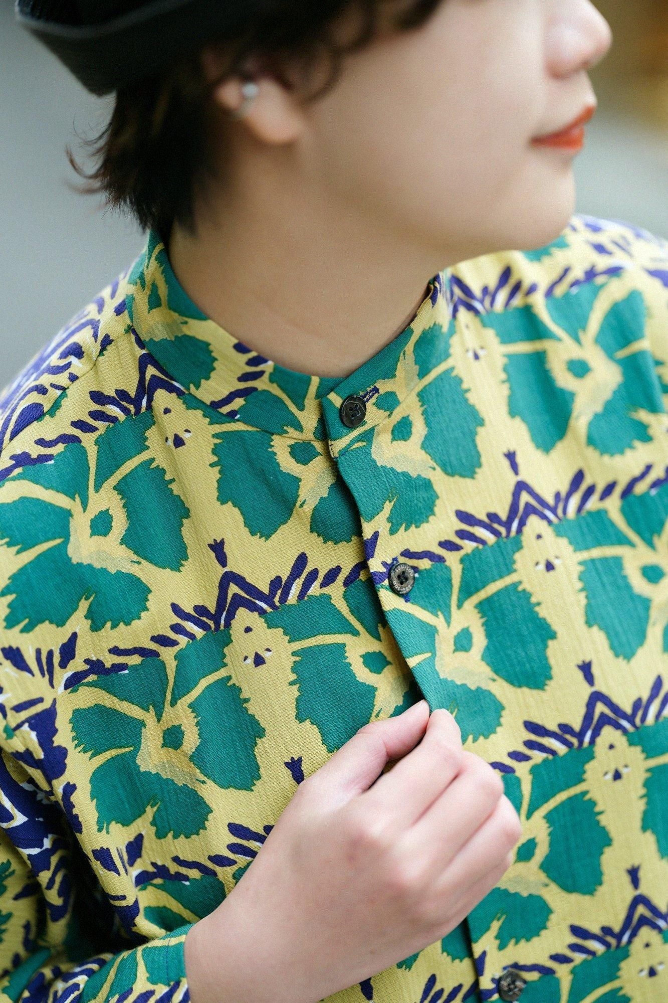 高島縮棉 20/20和服袖 襯衫/唐撫子