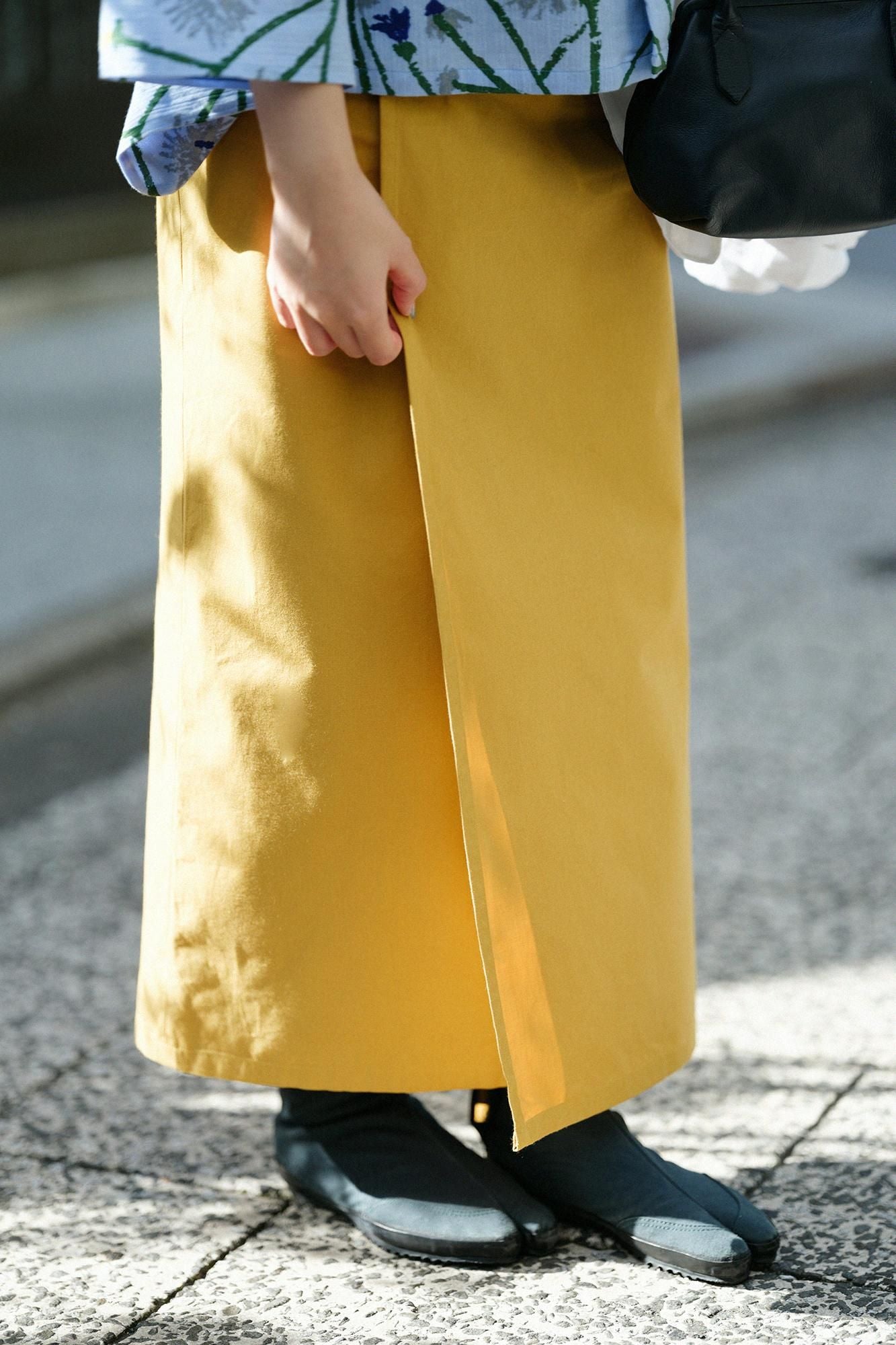 棉布裹裙/金黃色