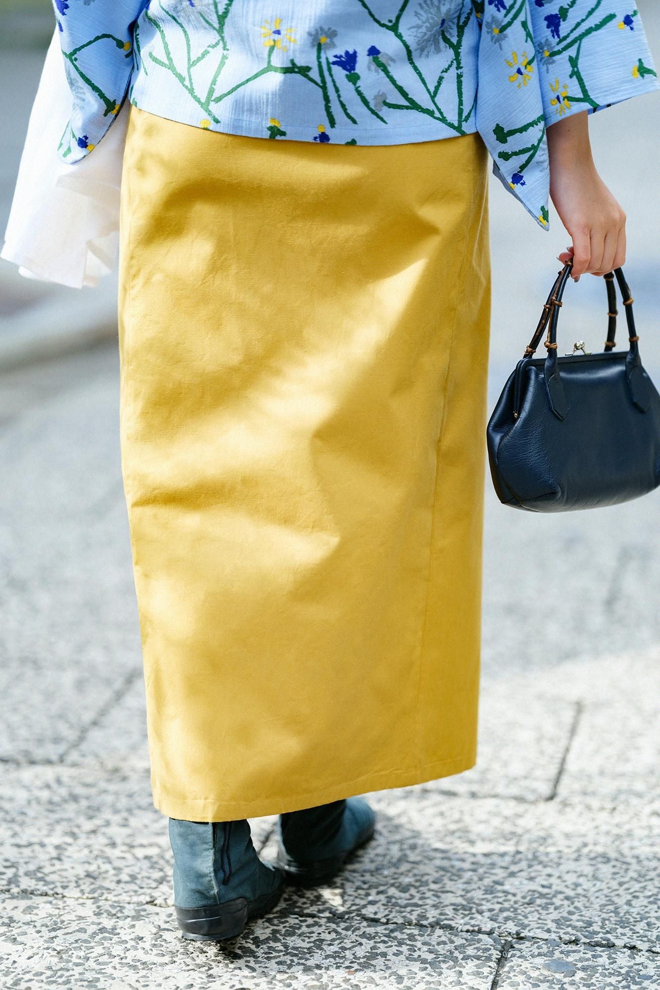 棉布裹裙/金黃色