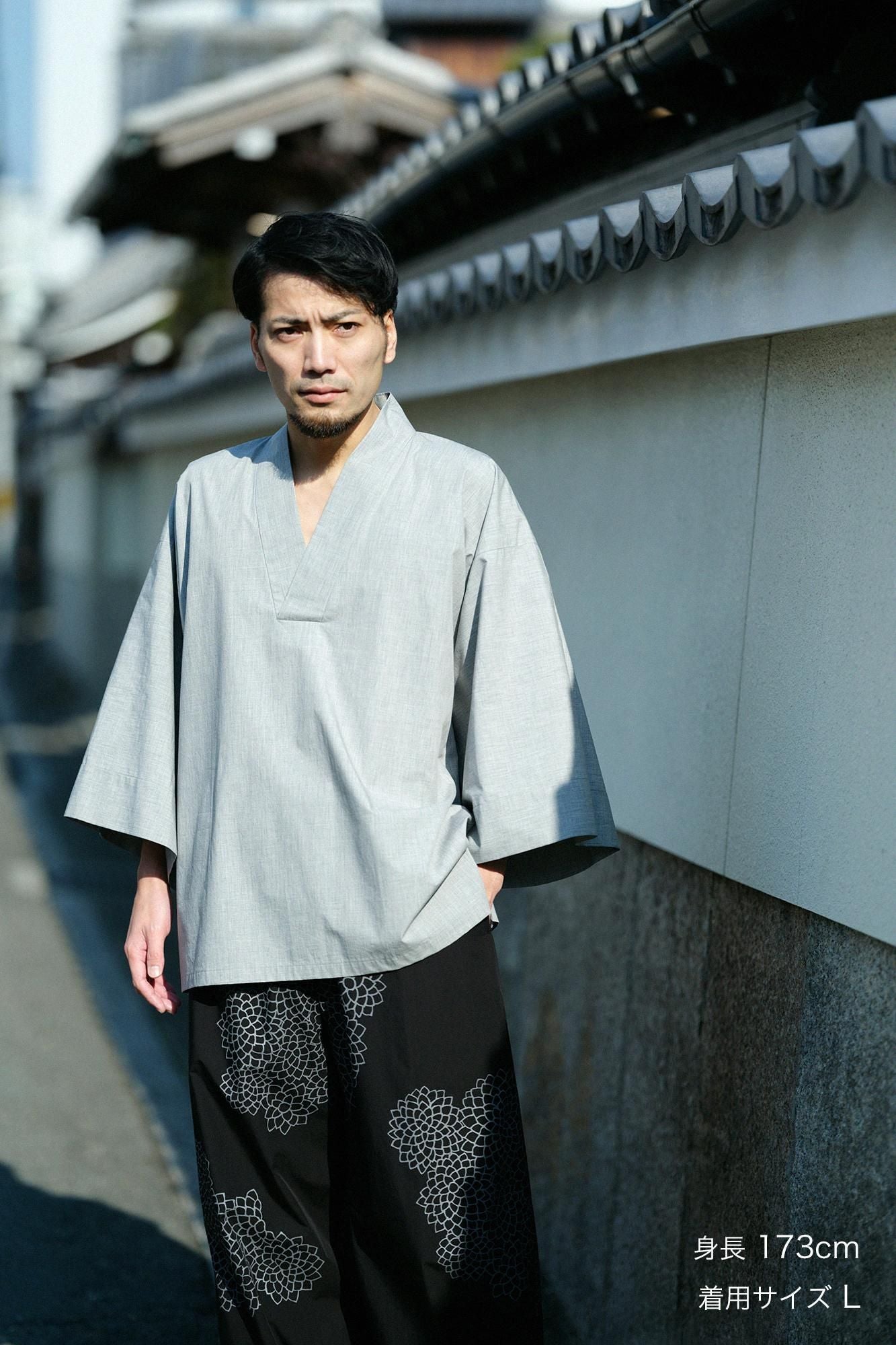 棉布風靡襯衣/淡灰色