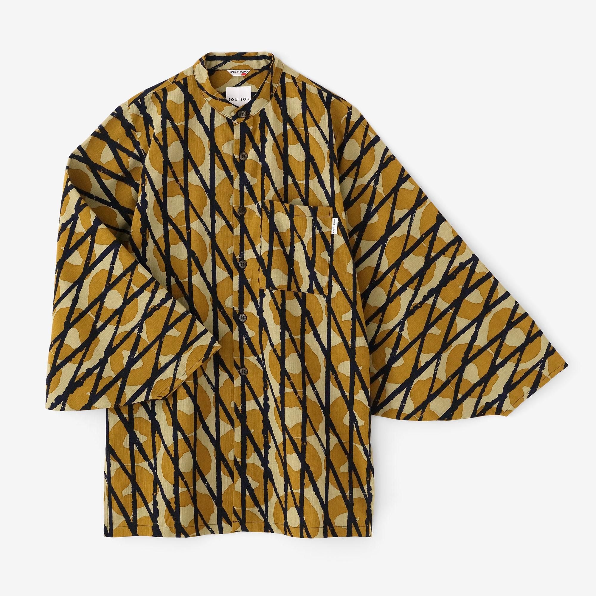 Chizimi Cotton 20/20 Naginata Sleeve Long Shirt) / Storm