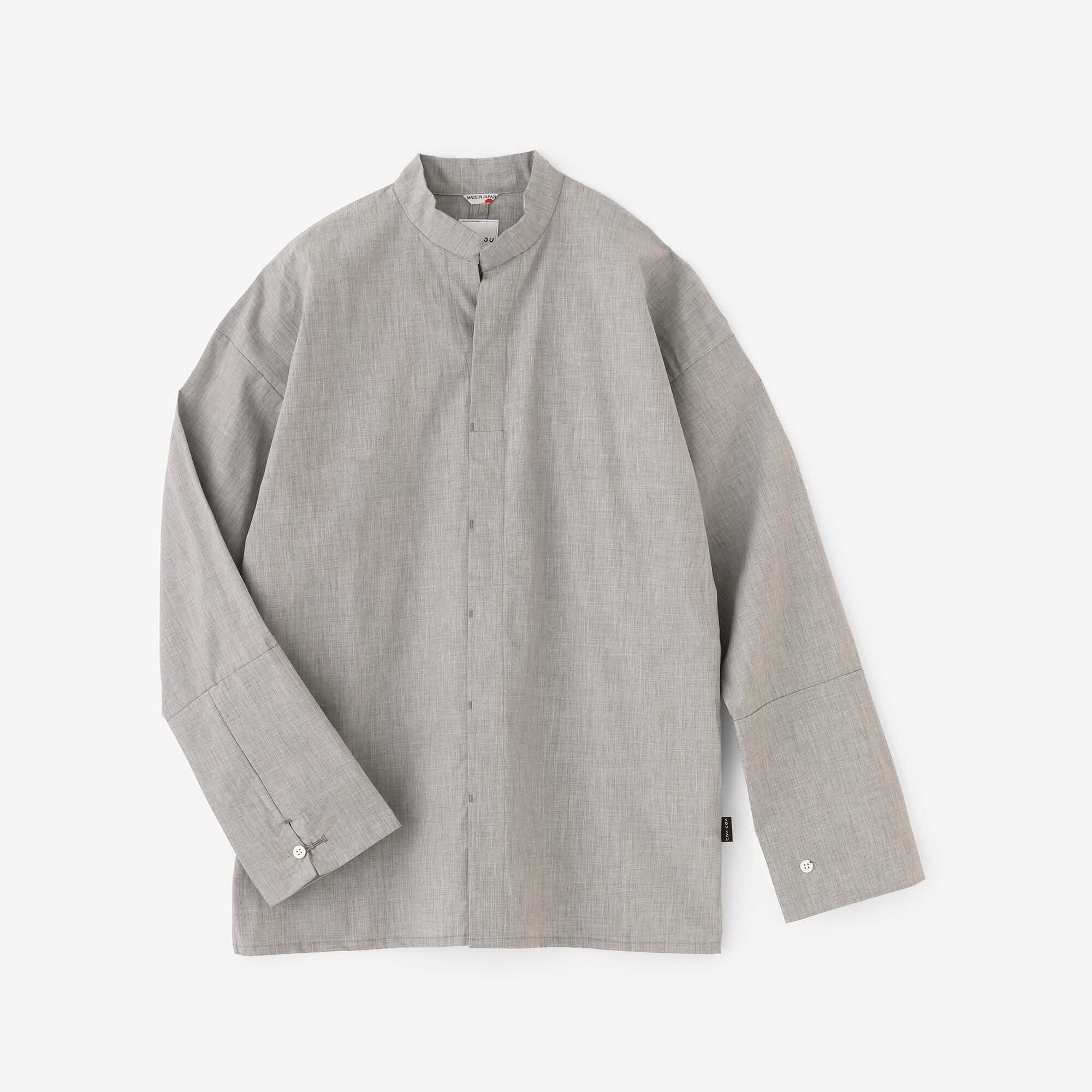 HUIS. タイプライタークロス ふかふかオーバーコート ライトグレー