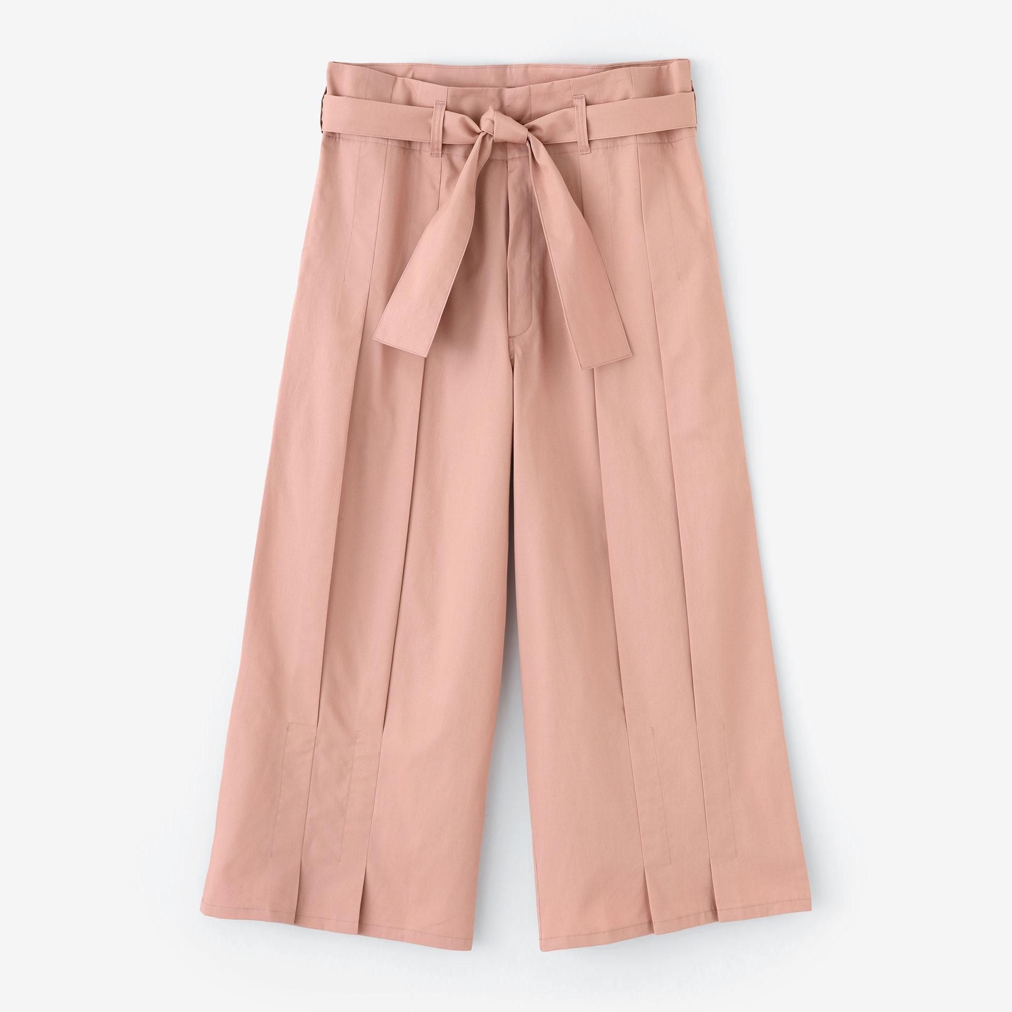 梳毛 袴形褲 附裡襯/橙粉色