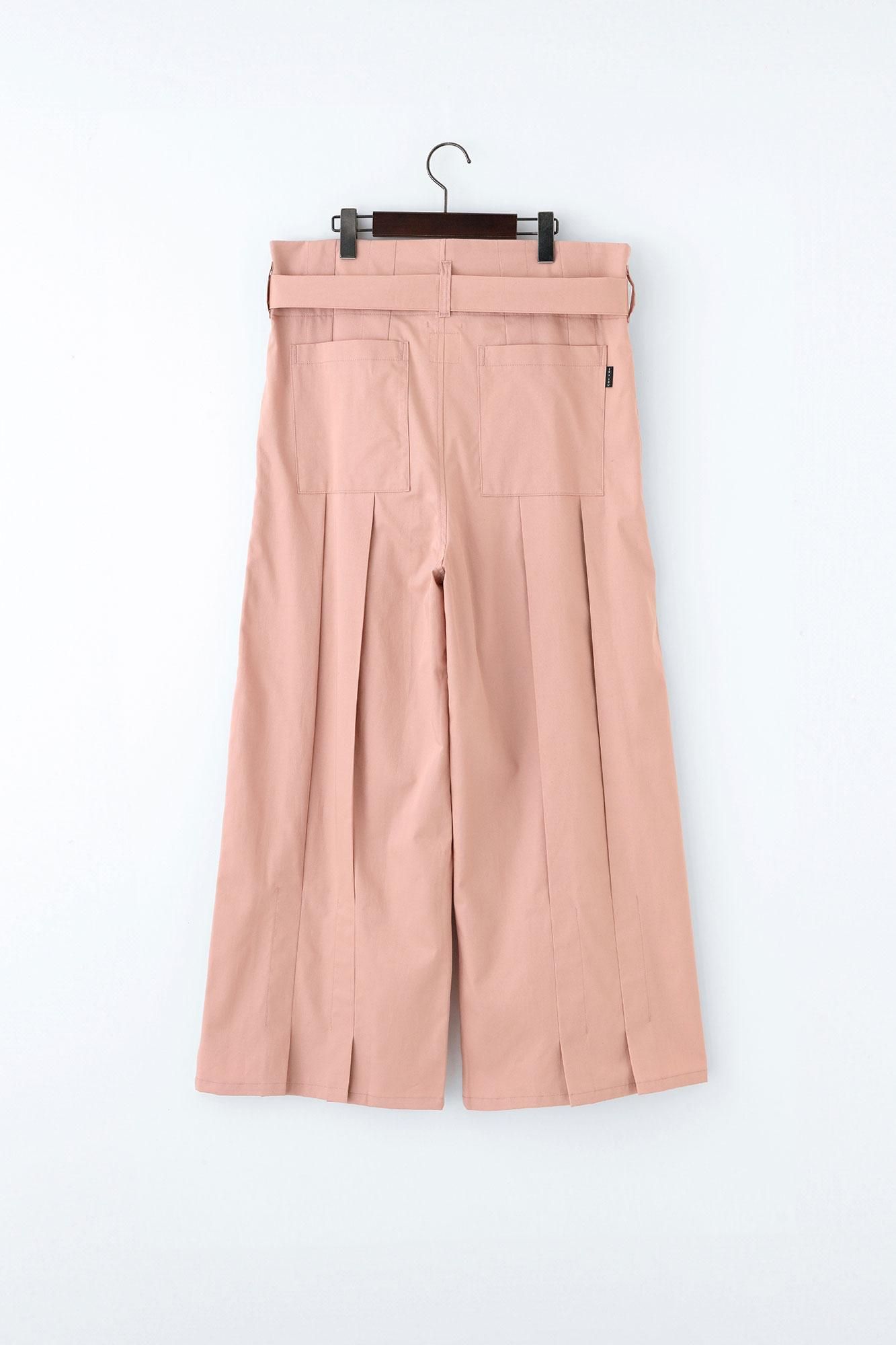 梳毛 袴形褲 附裡襯/橙粉色