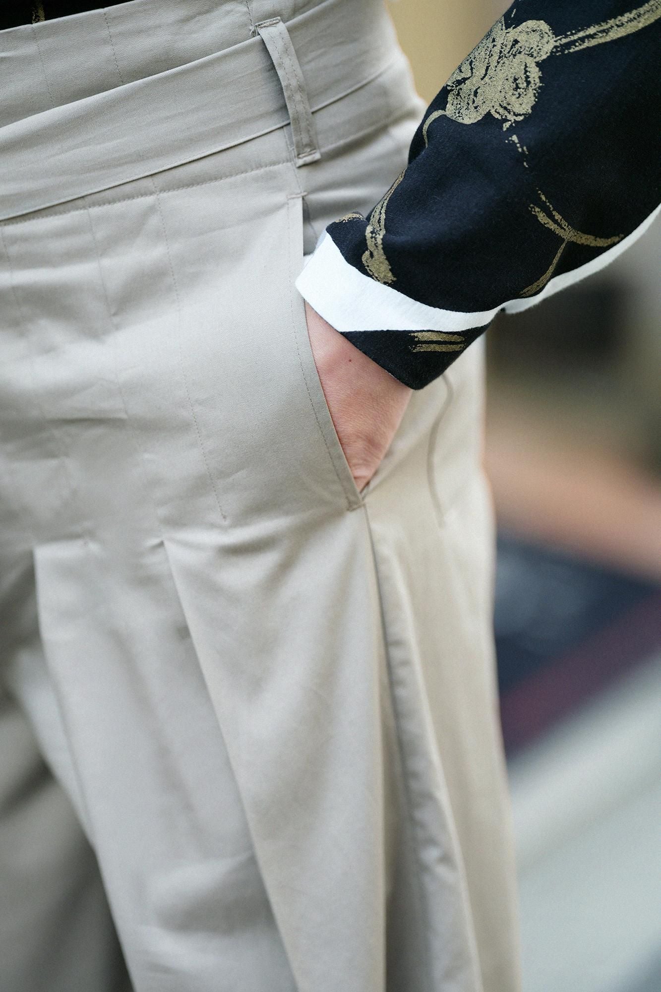 Twill Weave Hakama Pants / Dark Grey